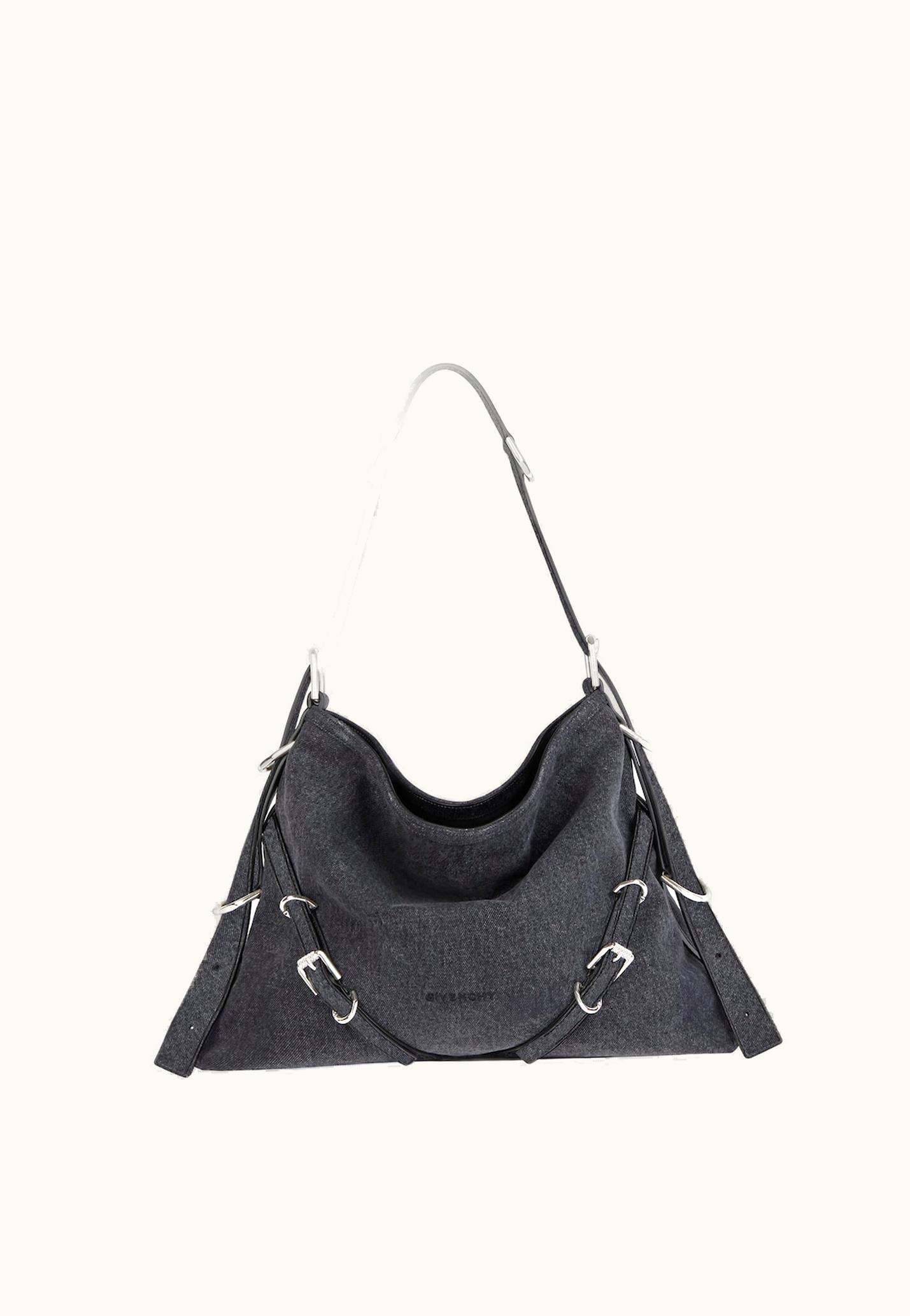 Givenchy Givenchy Medium Voyou Bag In Denim - Black