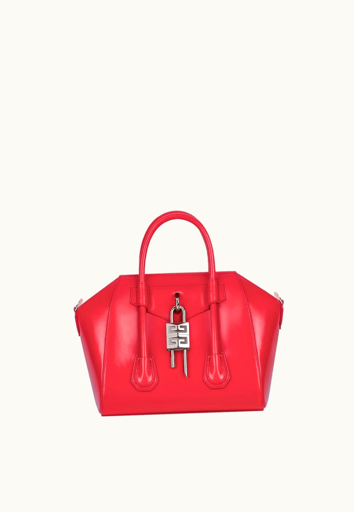 Givenchy Givenchy Mini Antigona Lock Bag In Box Leather - Red