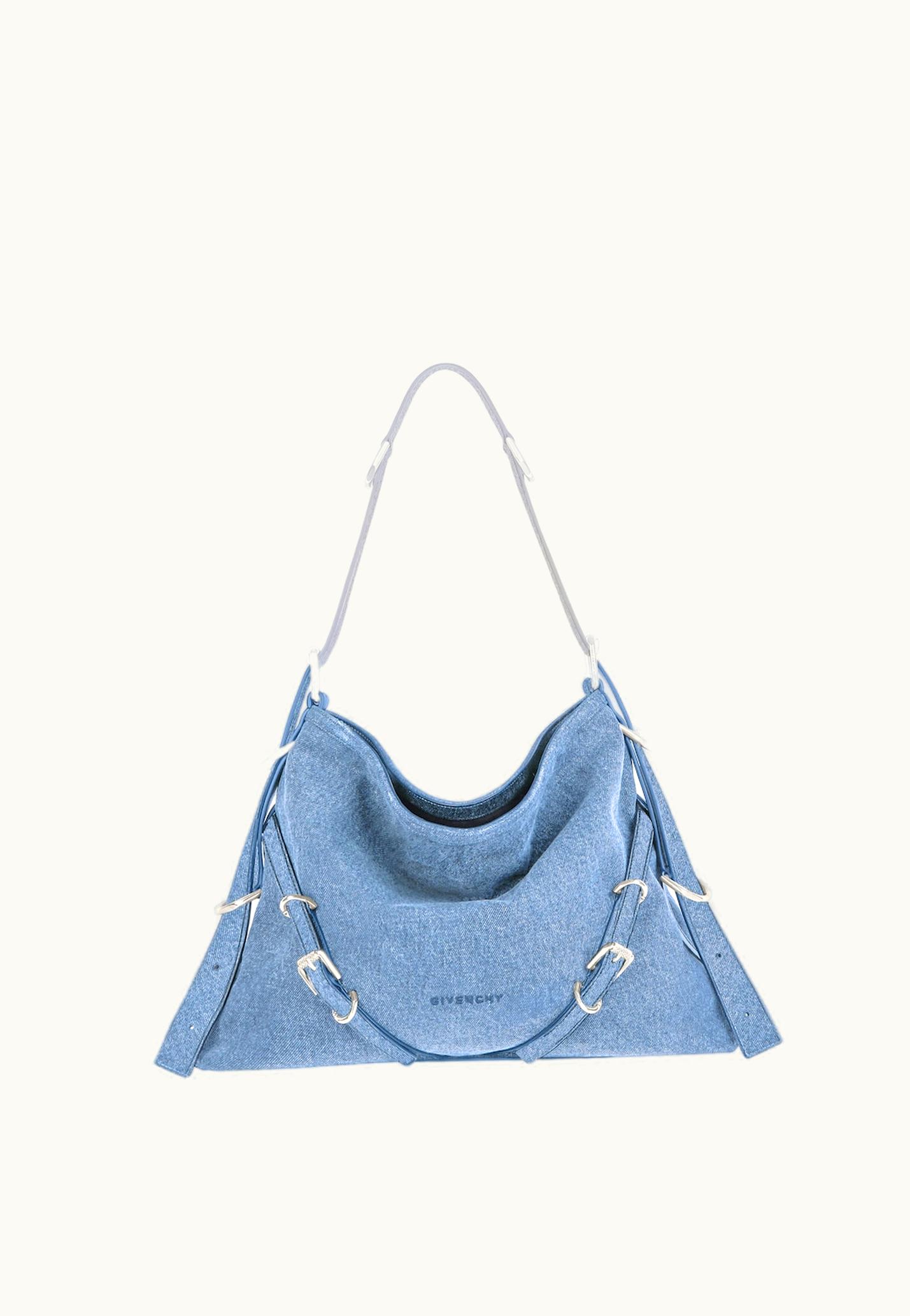 Givenchy Givenchy Medium Voyou Bag In Denim - Medium Blue