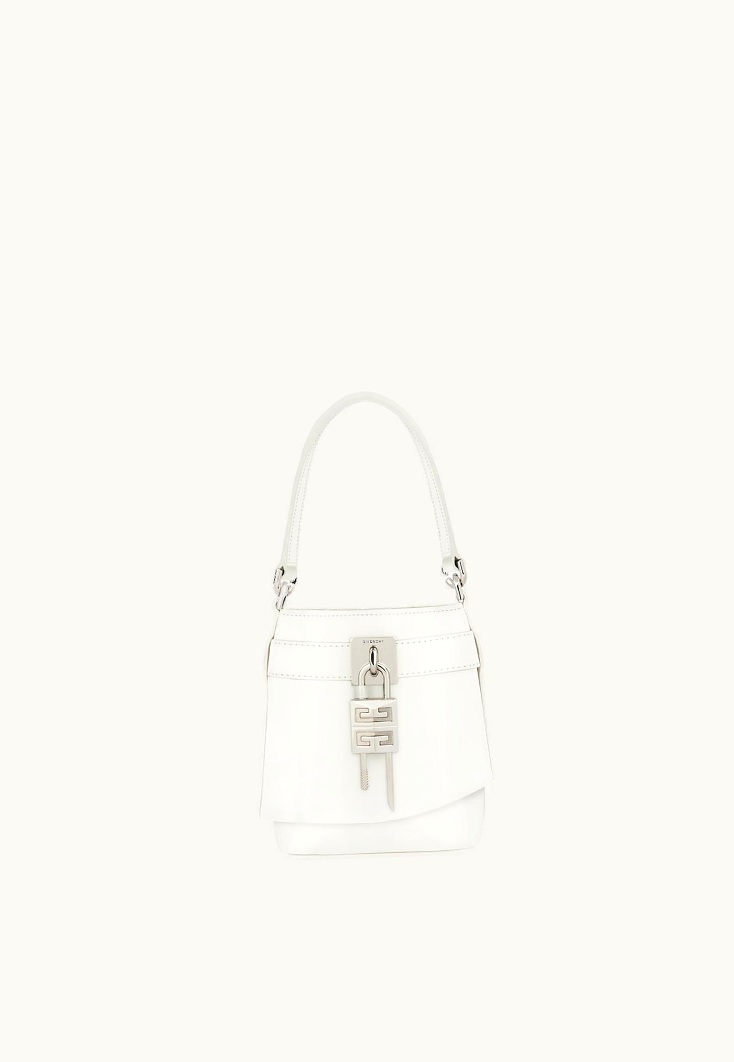 Givenchy Givenchy Micro Shark Lock Bucket Bag In Box Leather - Ivory