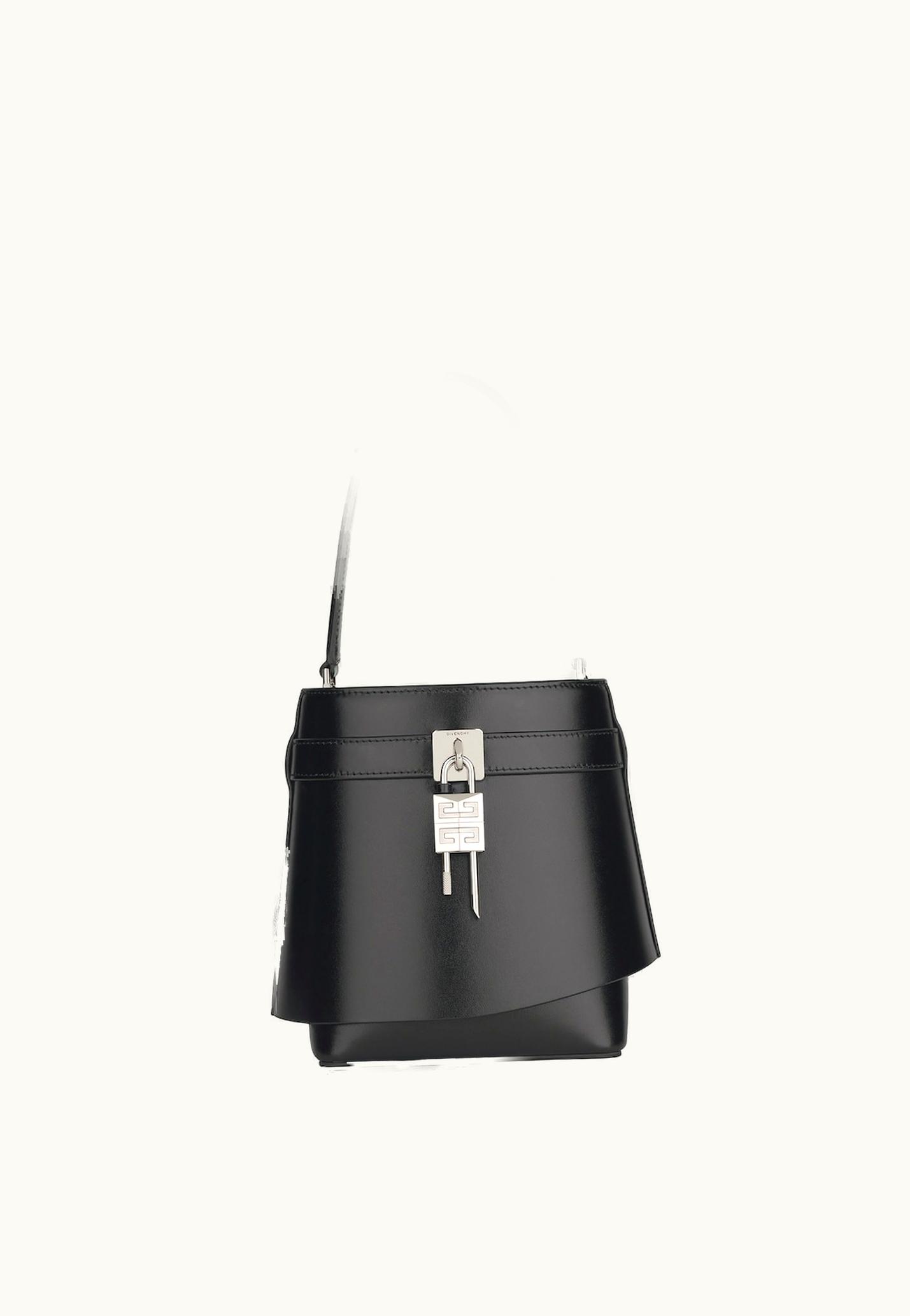 Givenchy Givenchy Shark Lock Bucket Bag In Box Leather - Black BLACK
