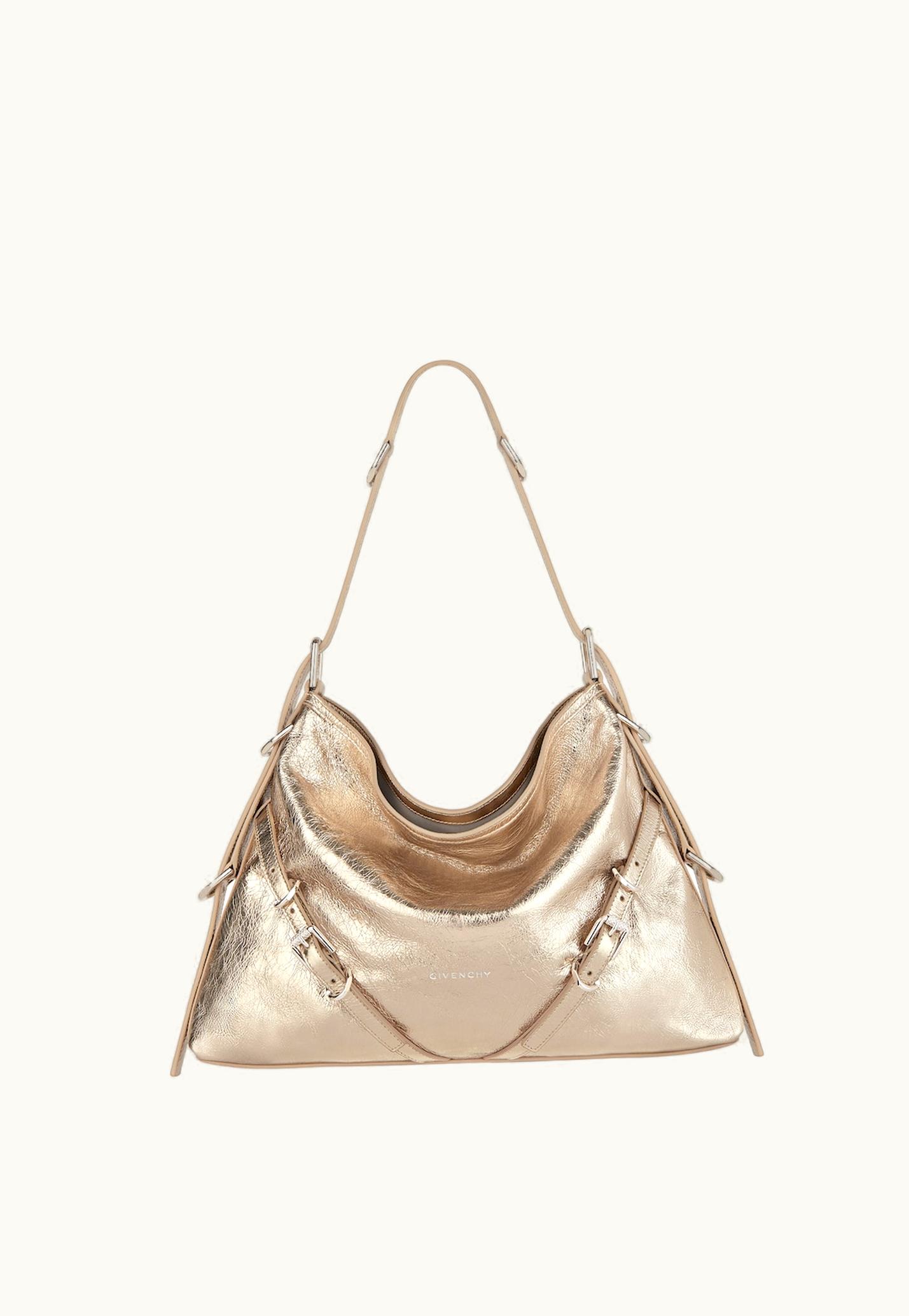 Givenchy Givenchy Medium Voyou Bag In Laminated Leather - Dusty Gold