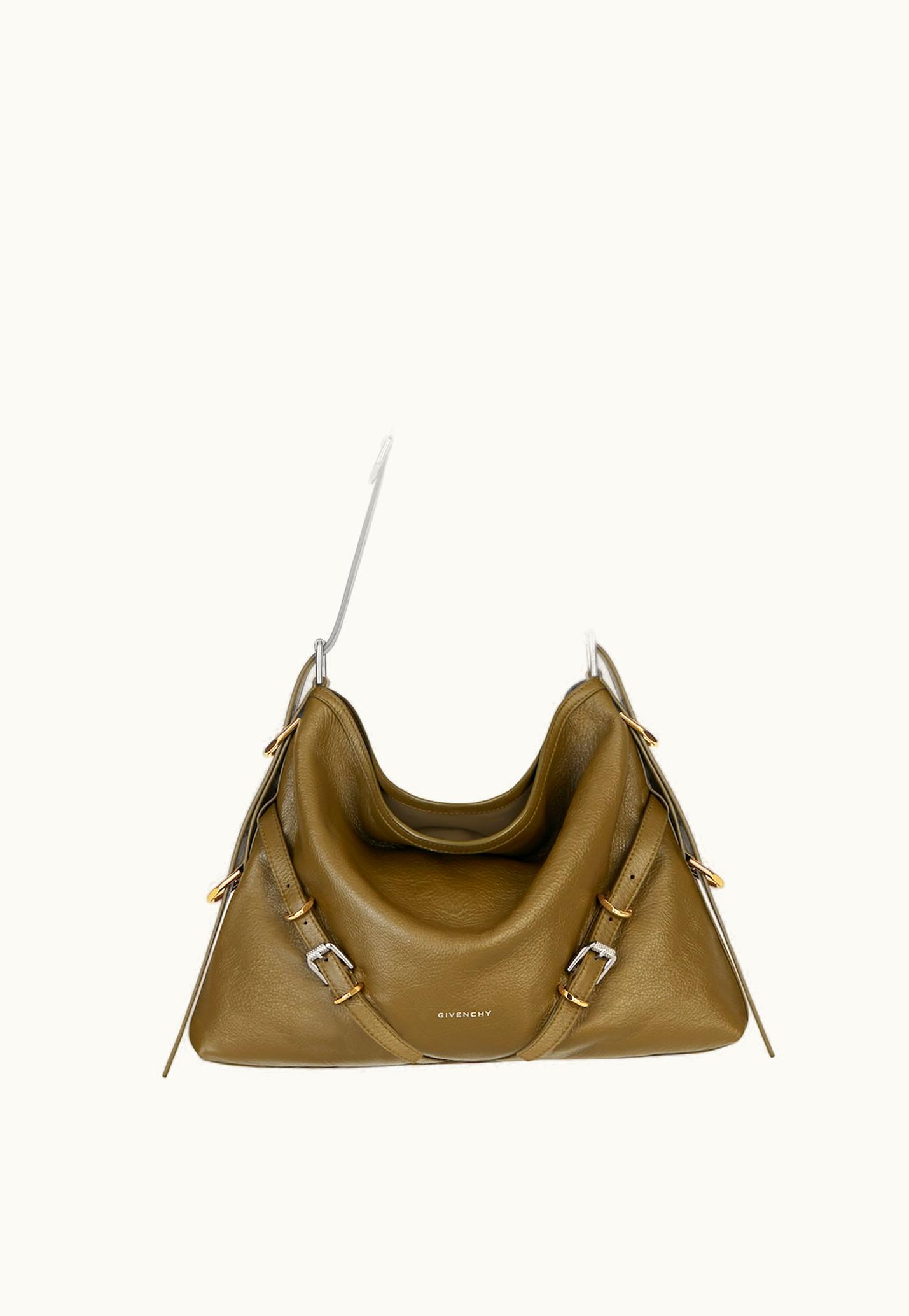 Givenchy Givenchy Medium Voyou Bag In Leather - Dark Khaki
