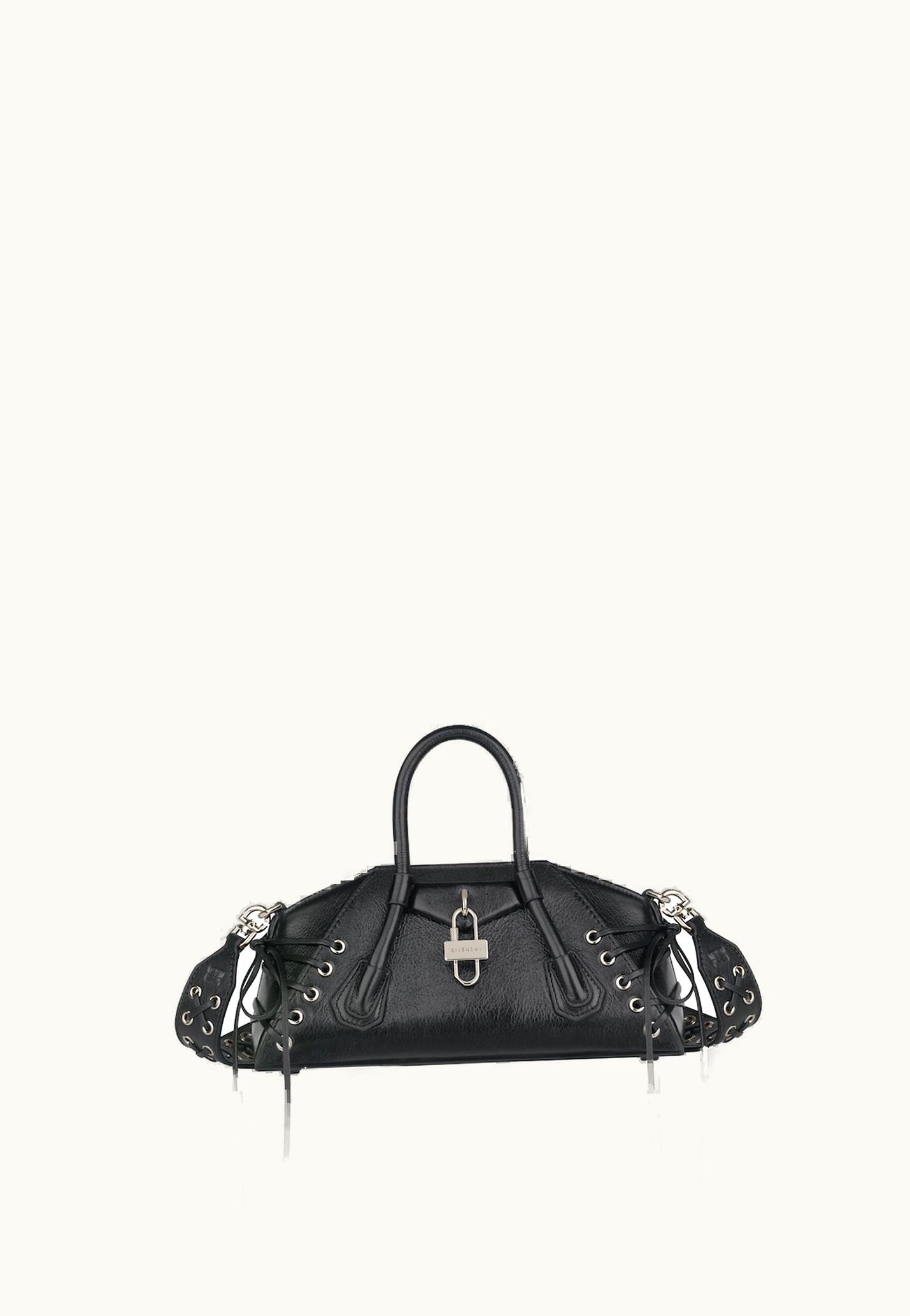 Givenchy Givenchy Mini Antigona Stretch Bag In Corset Style Leather - Black BLACK