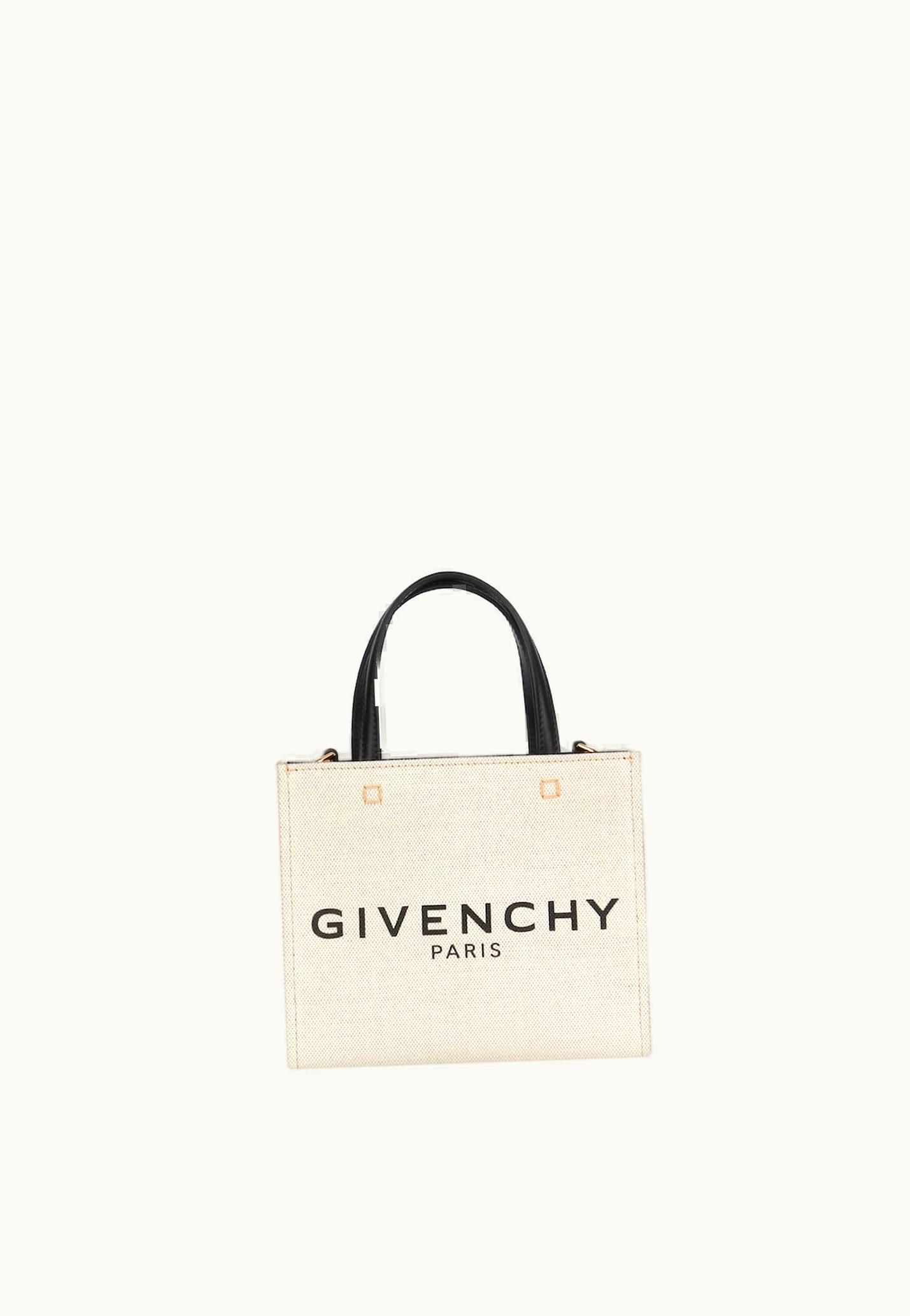 Givenchy Givenchy Mini G-Tote Shopping Bag In Canvas - Beige / Black