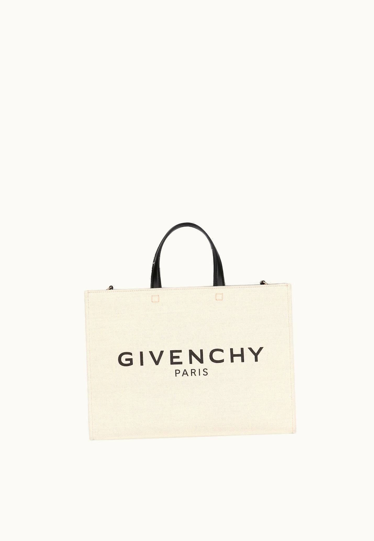 Givenchy Givenchy Medium G-Tote Shopping Bag In Canvas - Beige / Black
