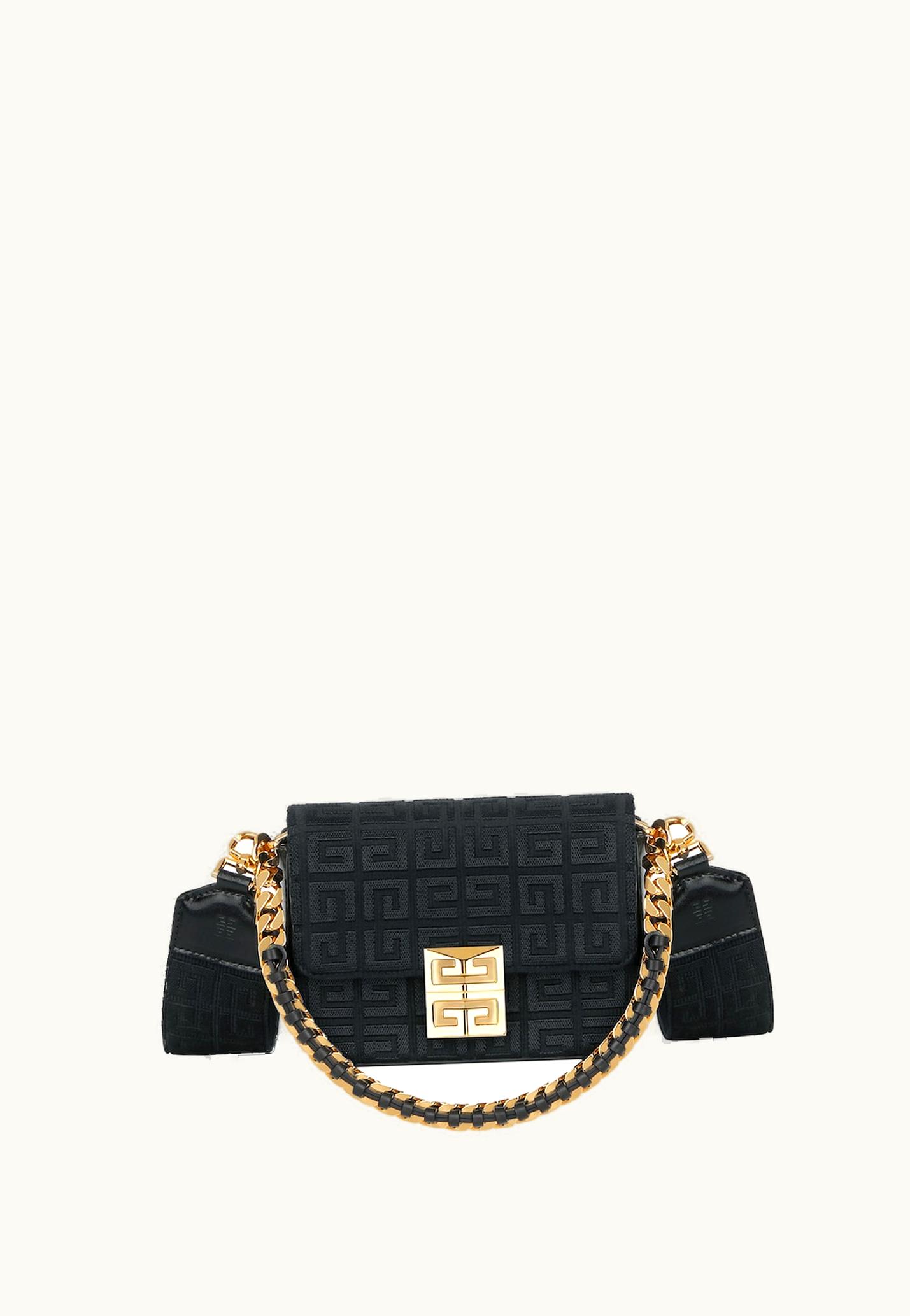 Givenchy Givenchy Small 4G Bag In 4G Embroidery With Chain - Black
