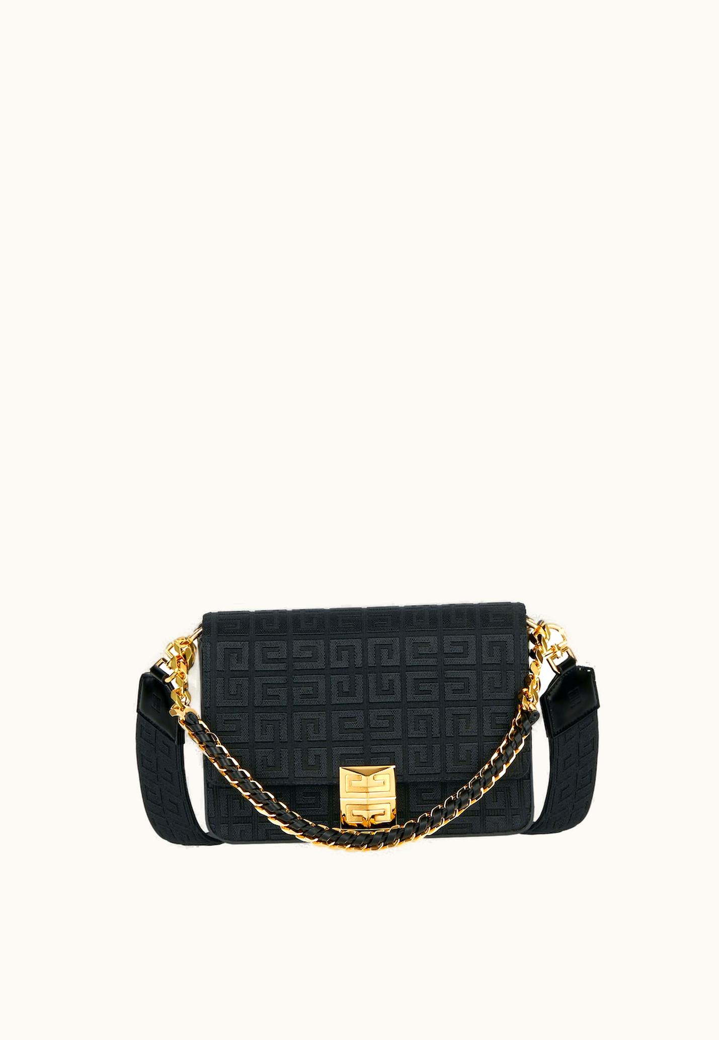 Givenchy Givenchy Medium 4G Bag In 4G Embroidery With Chain - Black