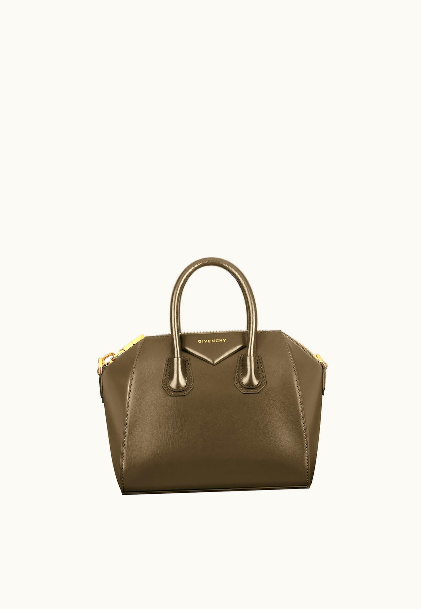 Givenchy Givenchy Mini Antigona Bag In Box Leather - Dark Khaki