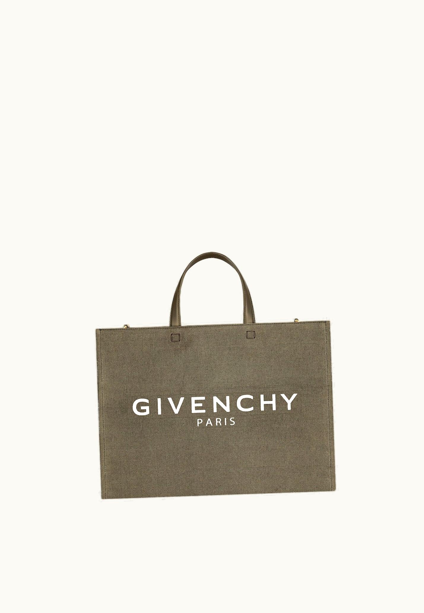 Givenchy Givenchy Medium G-Tote Shopping Bag In Canvas - Dark Khaki