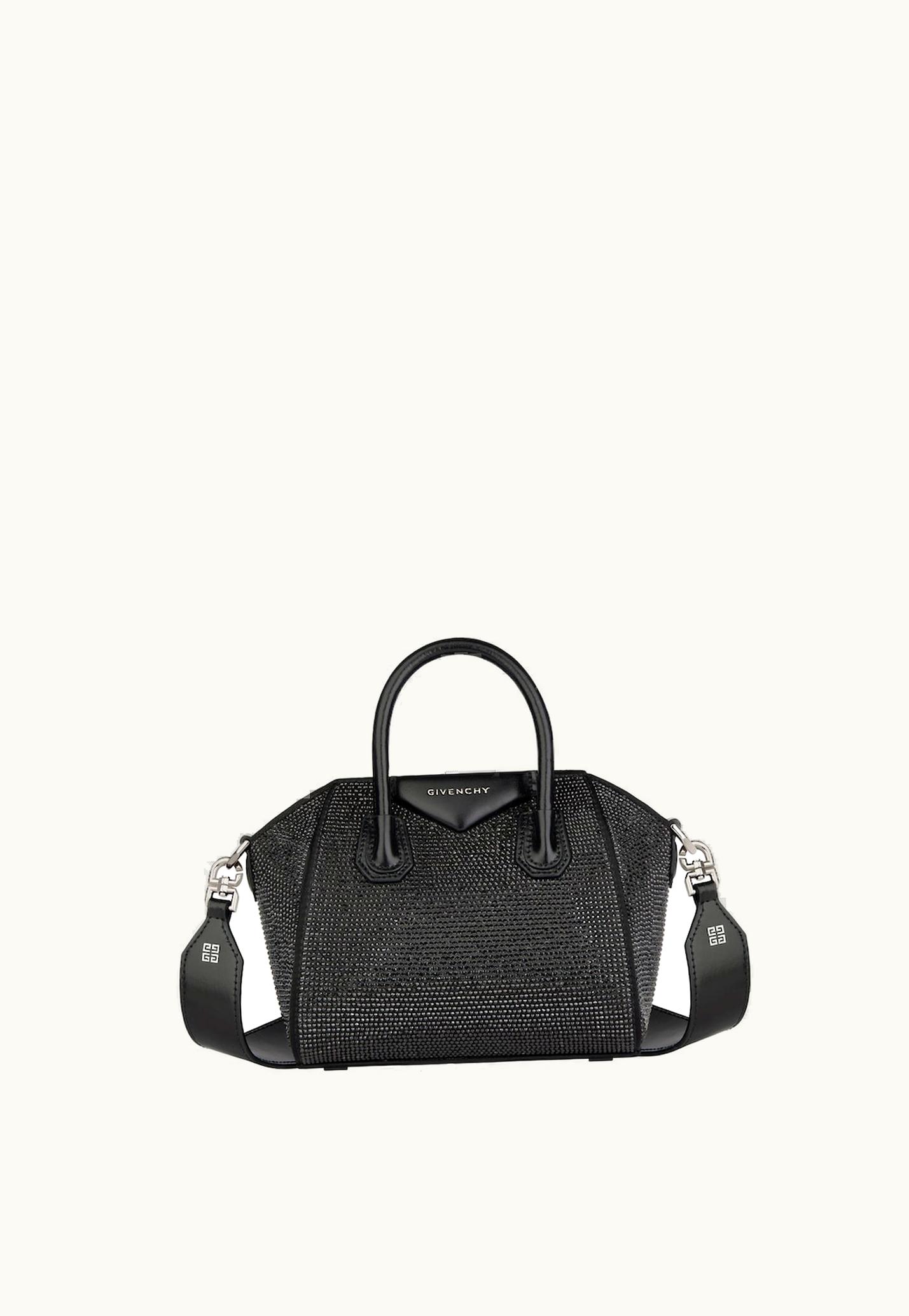 Givenchy Givenchy Antigona Toy Bag In Satin With Strass - Black
