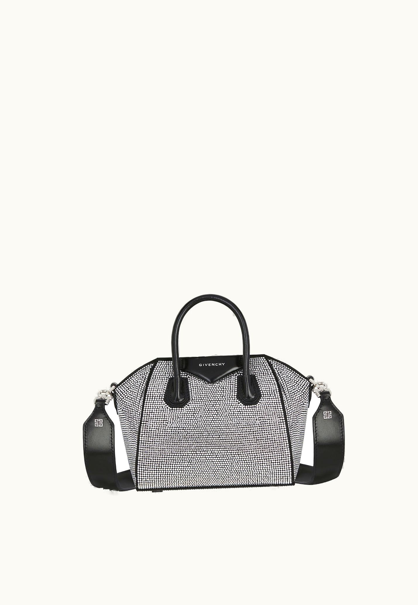 Givenchy Givenchy Antigona Toy Bag In Satin With Strass - Black BLACK