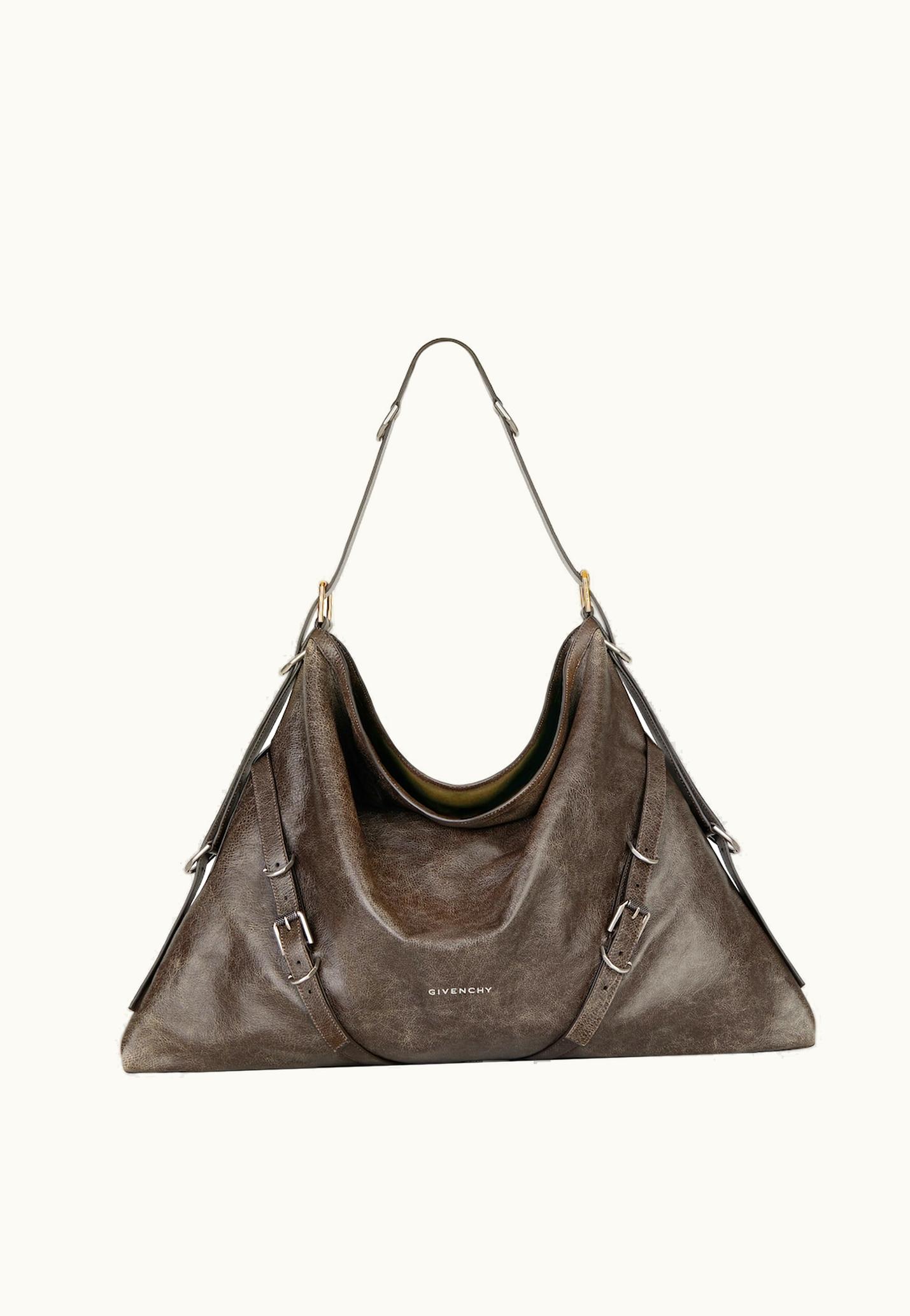 Givenchy Givenchy Large Voyou Bag In Aged Leather - Walnut Brown