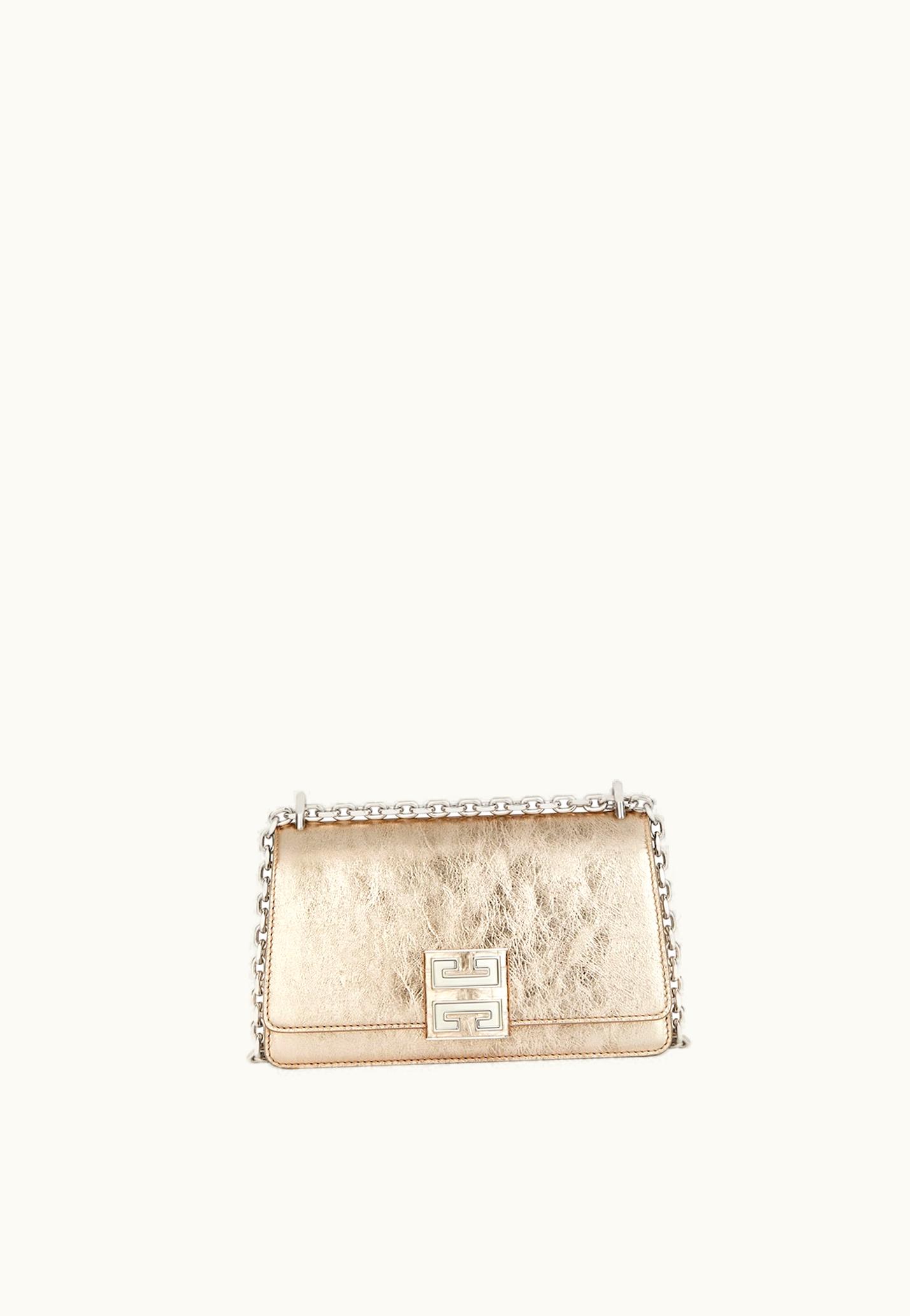 Givenchy Givenchy Small 4G Bag In Laminated Leather With Chain - Dusty Gold