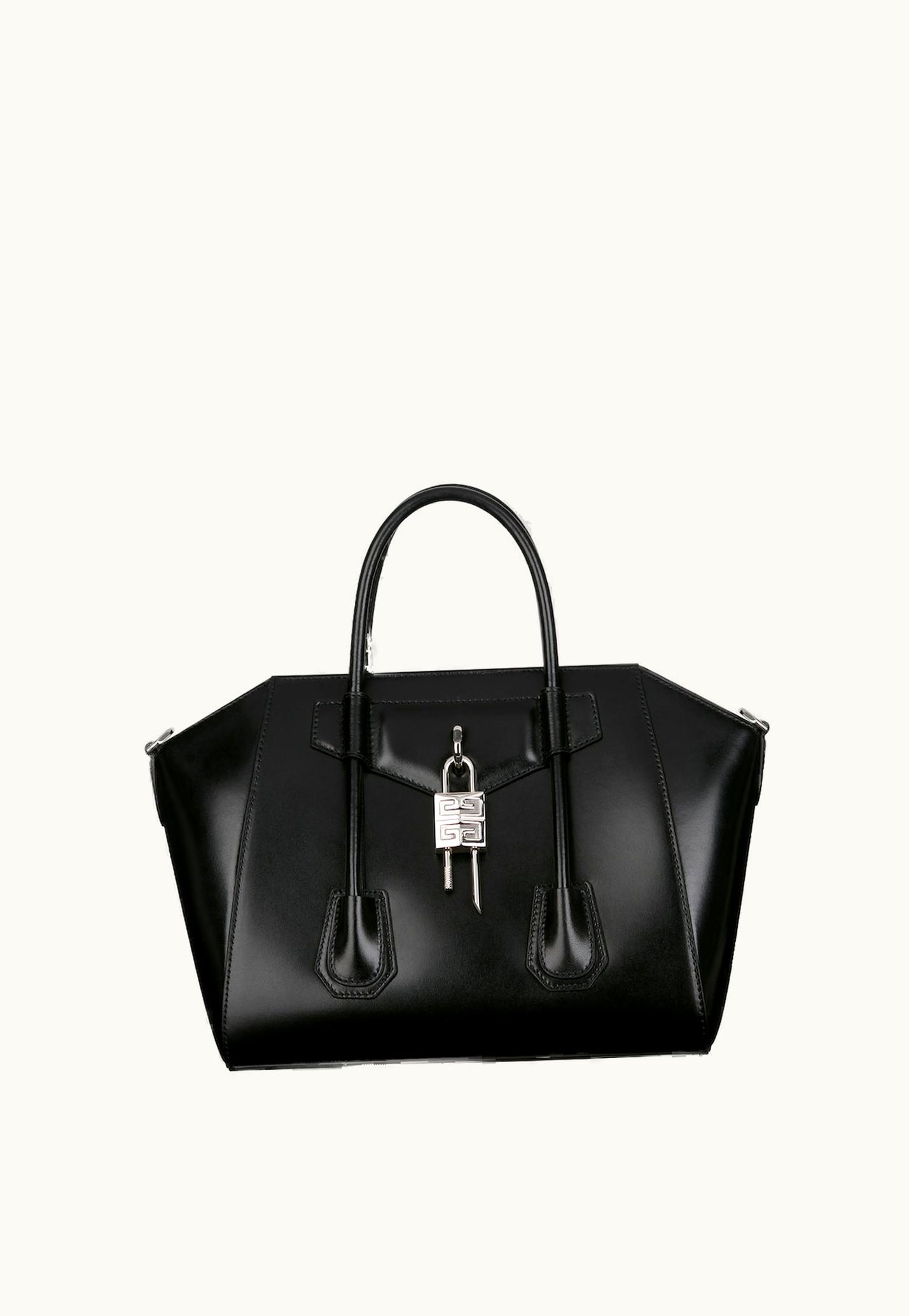 Givenchy Givenchy Small Antigona Lock Bag In Box Leather - Black