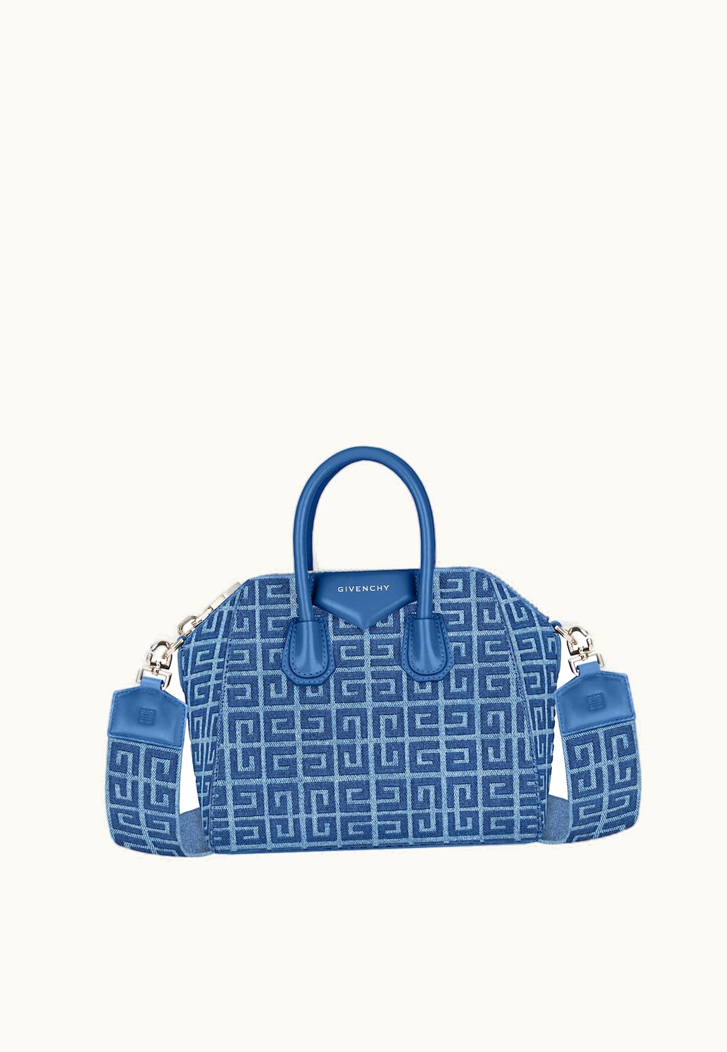 Givenchy Givenchy Mini Antigona Bag In 4G Denim - Medium Blue