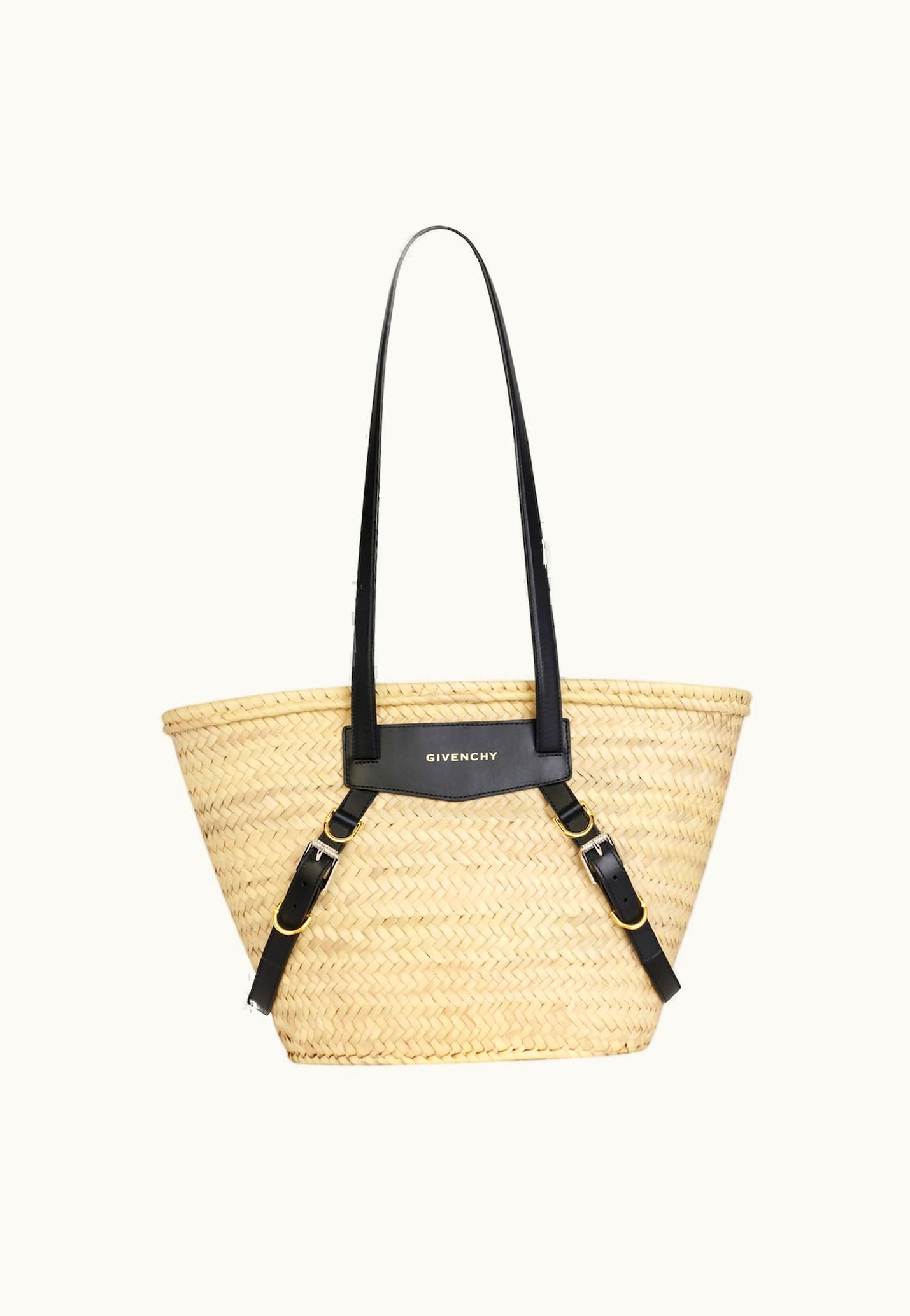 Givenchy Givenchy Medium Voyou Basket Bag In Raffia - Black