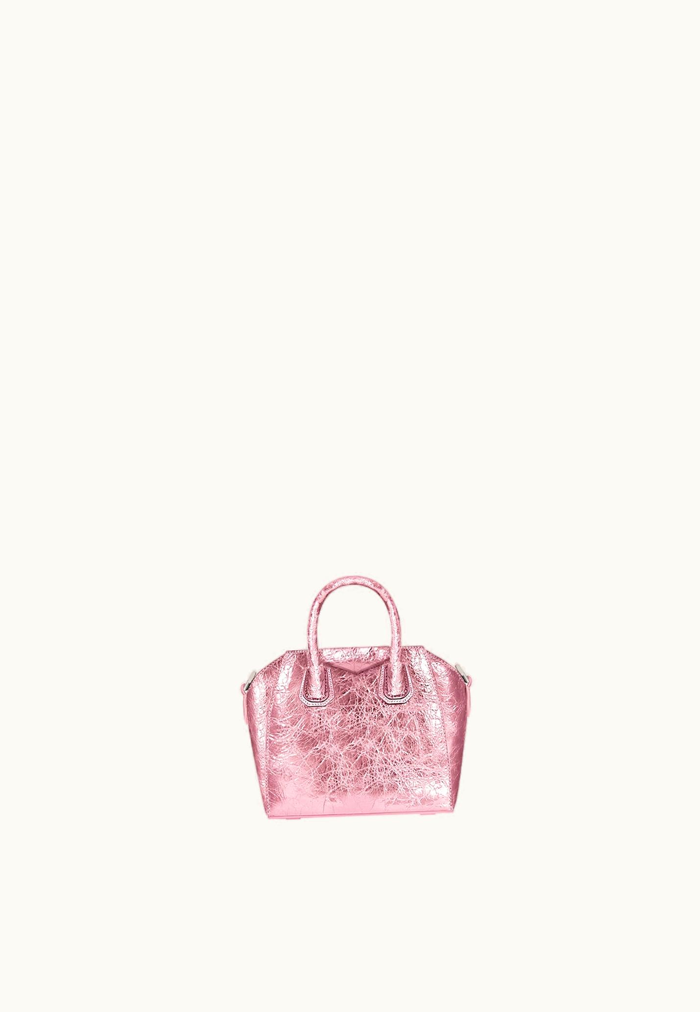 Givenchy Givenchy Micro Antigona Bag In Laminated Leather - Silk Pink