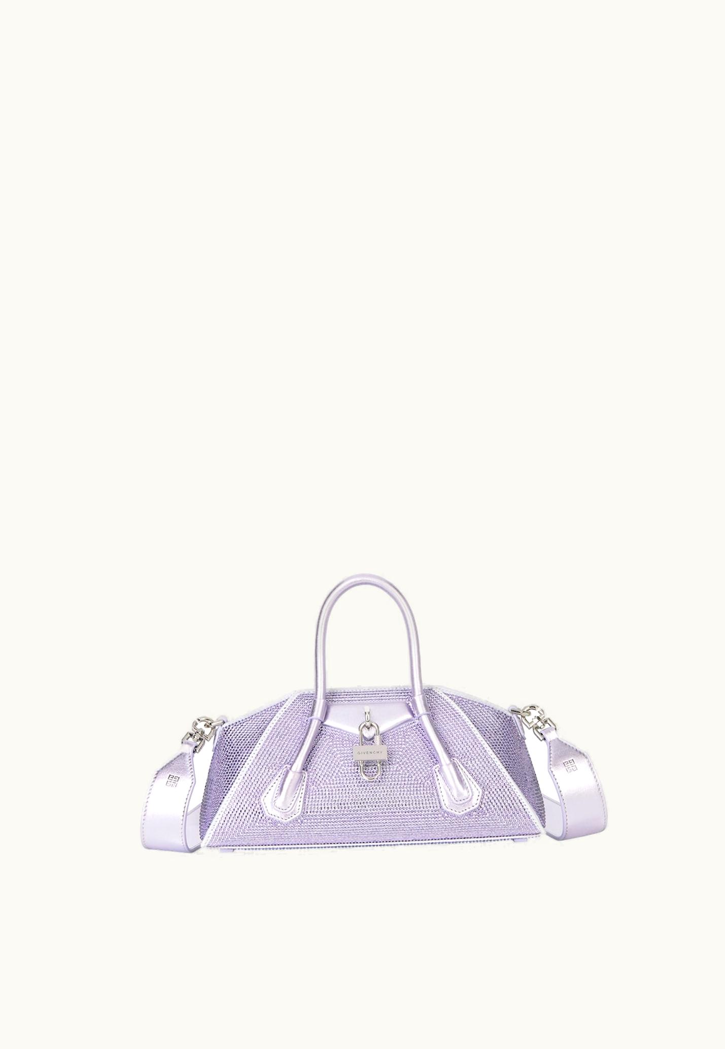 Givenchy Givenchy Mini Antigona Stretch Bag In Satin With Strass - Lavender