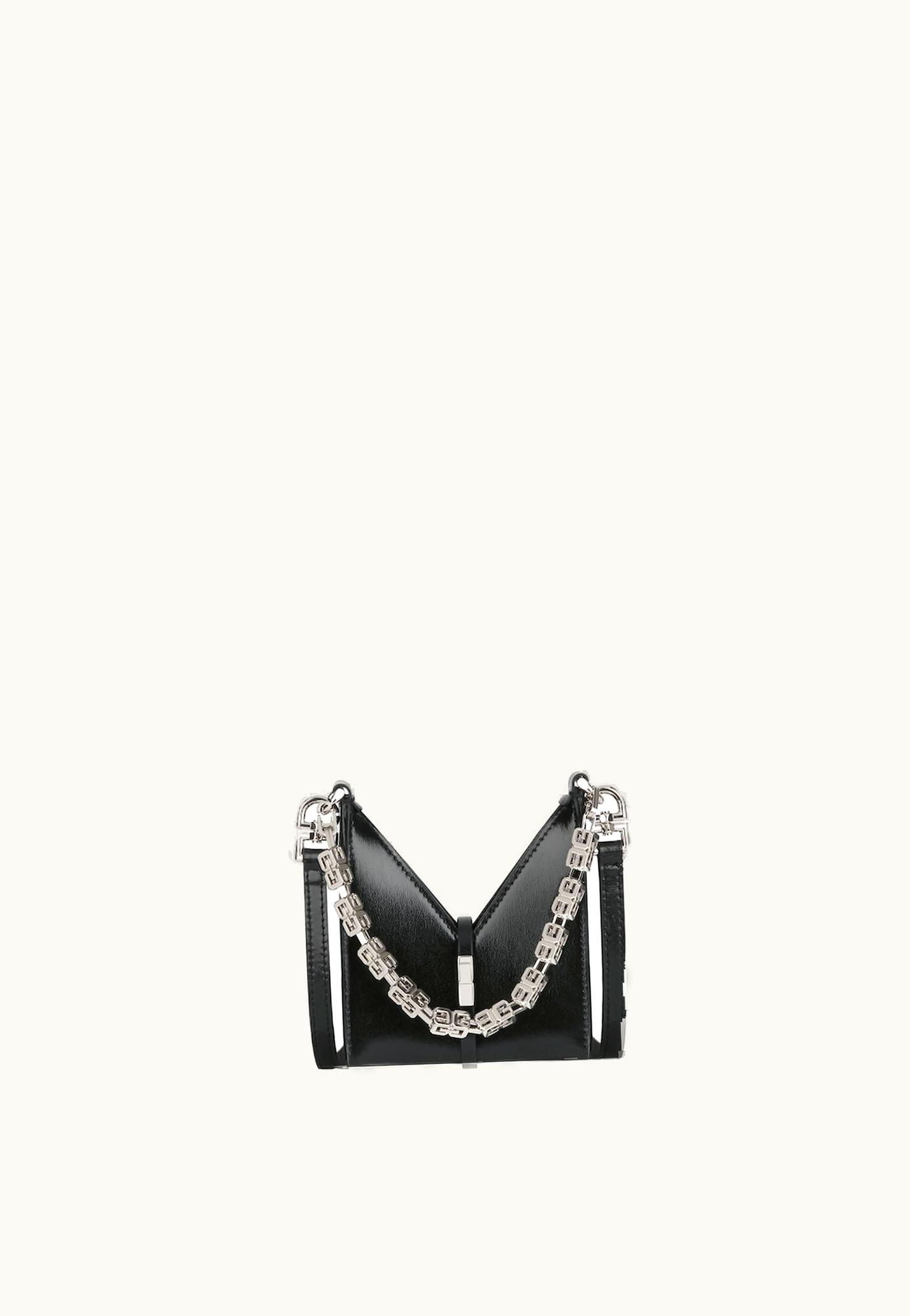 Givenchy Givenchy Micro Cut Out Bag In Box Leather With Chain - Black