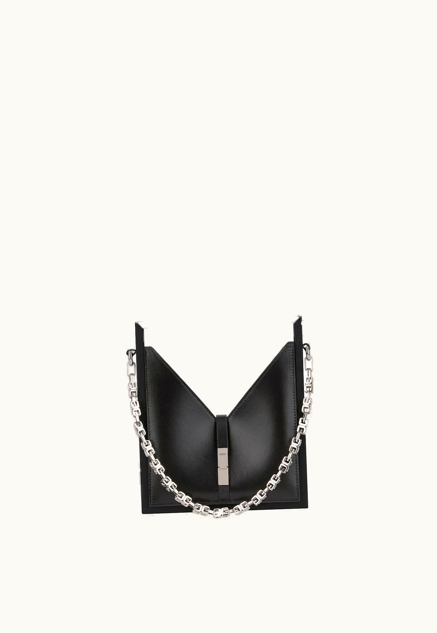 Givenchy Givenchy Micro Cut Out Bag In Box Leather With Chain - Black BLACK