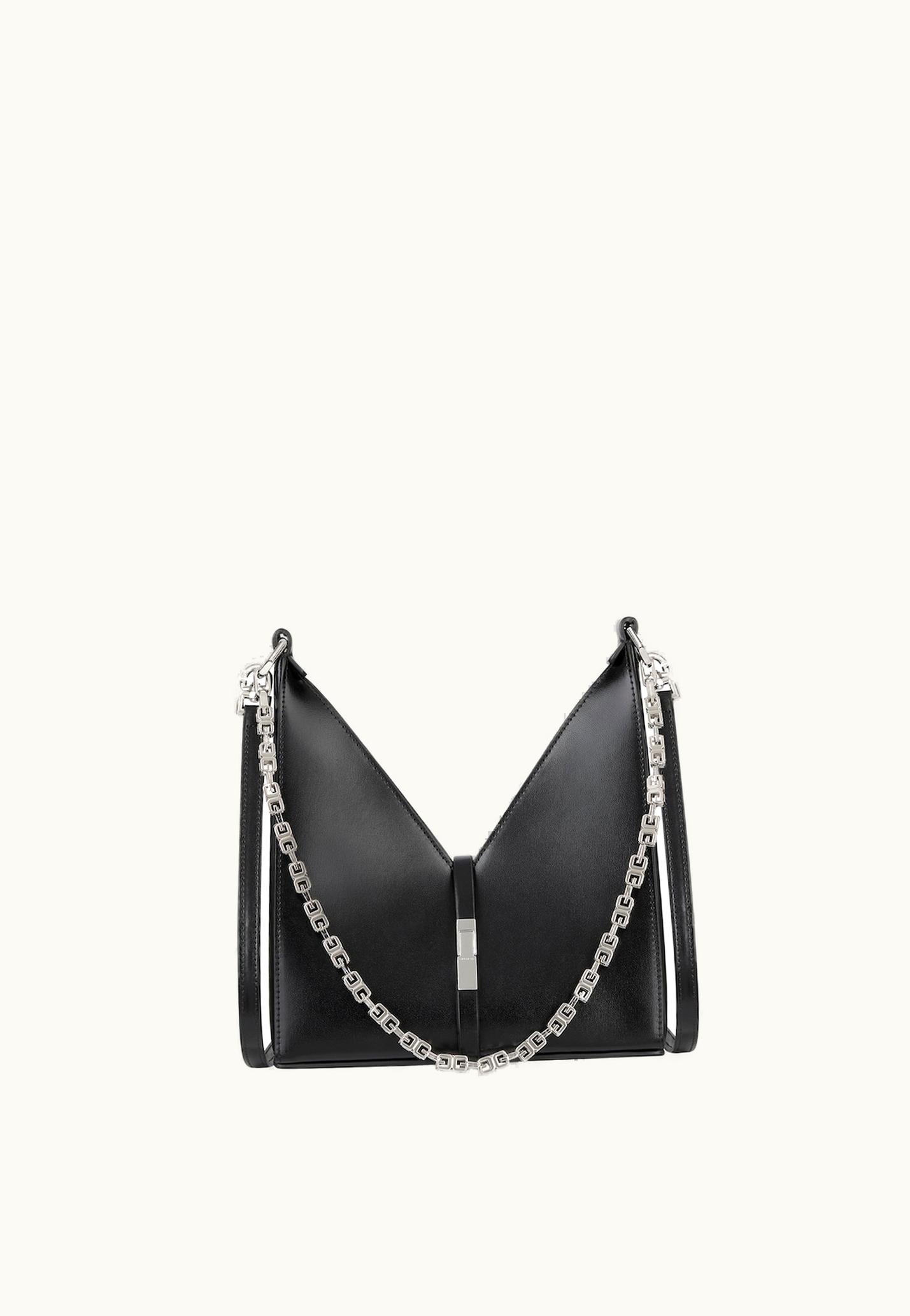 Givenchy Givenchy Mini Cut Out Bag In Box Leather With Chain - Black