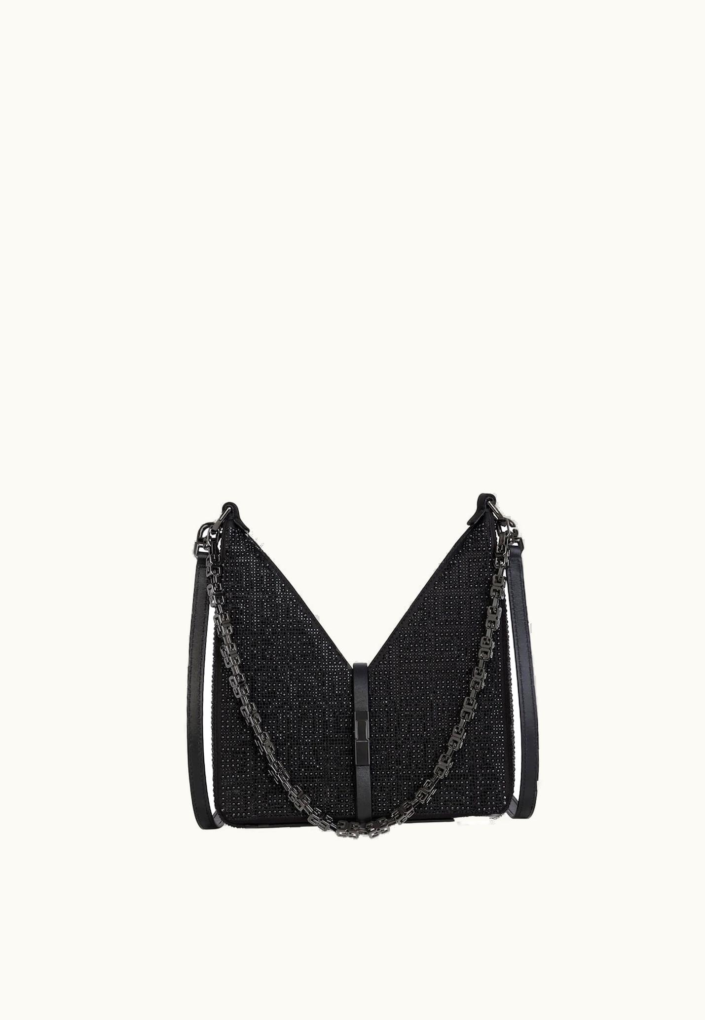 Givenchy Givenchy Mini Cut Out Bag In 4G Strass With Chain - Black