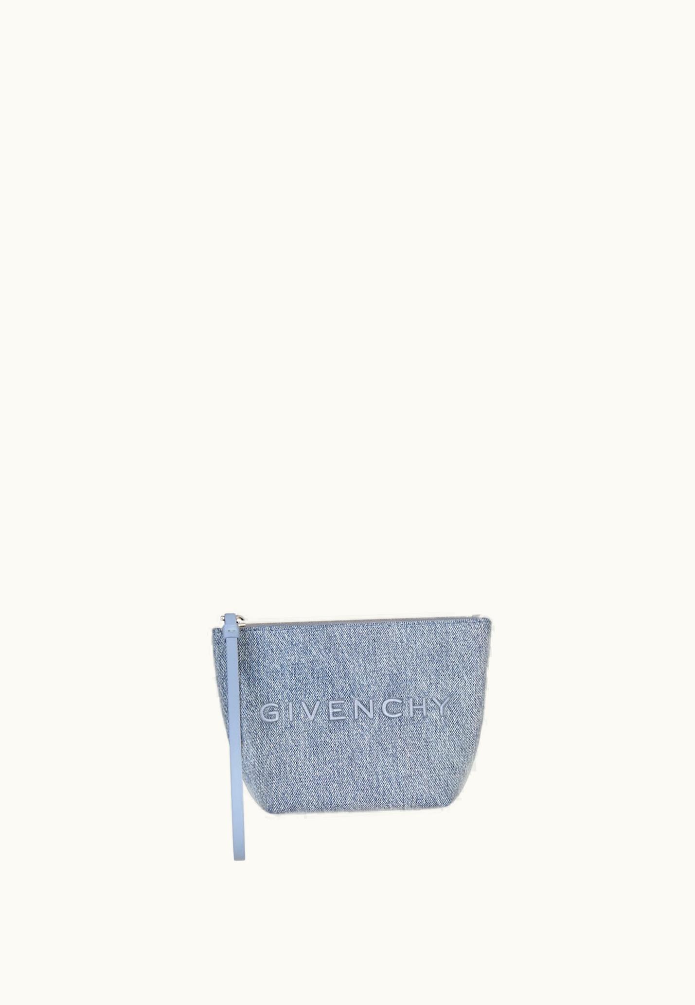 Givenchy Mini Givenchy Pouch In Denim - Medium Blue