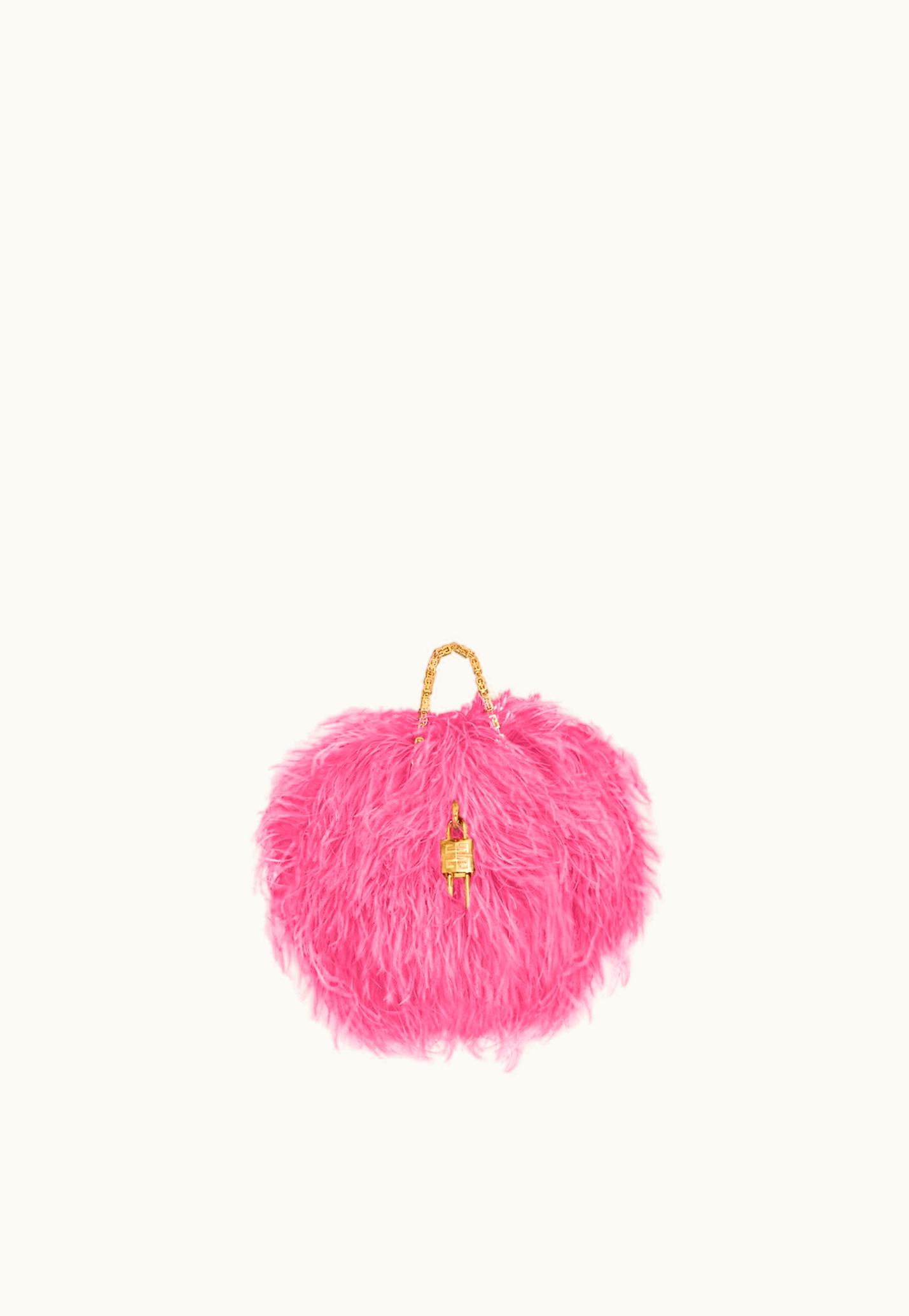 Givenchy Givenchy Mini Kenny Bag In Silk With Feathers - Neon Pink