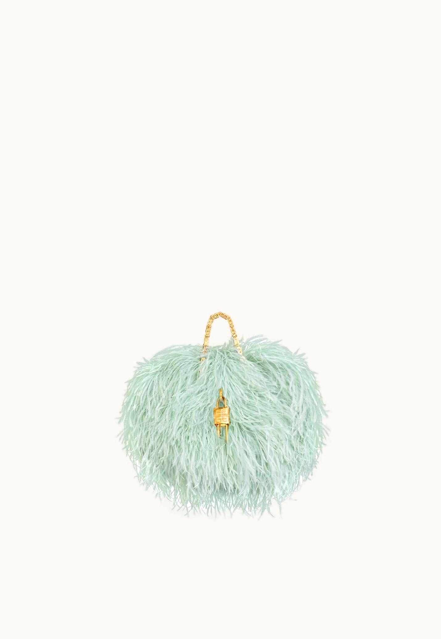Givenchy Givenchy Mini Kenny Bag In Silk With Feathers - Celadon