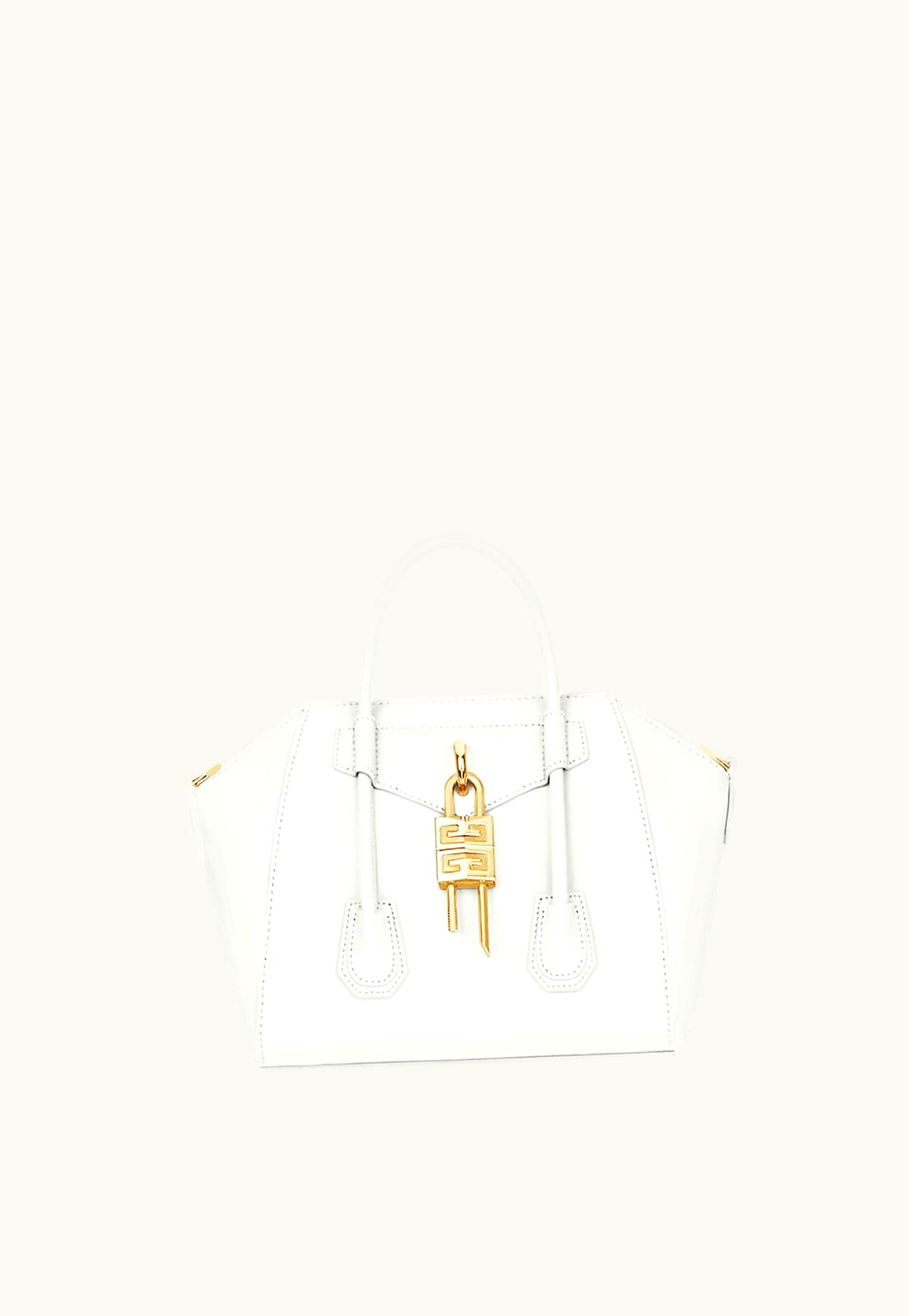 Givenchy Givenchy Mini Antigona Lock Bag In Box Leather - Ivory