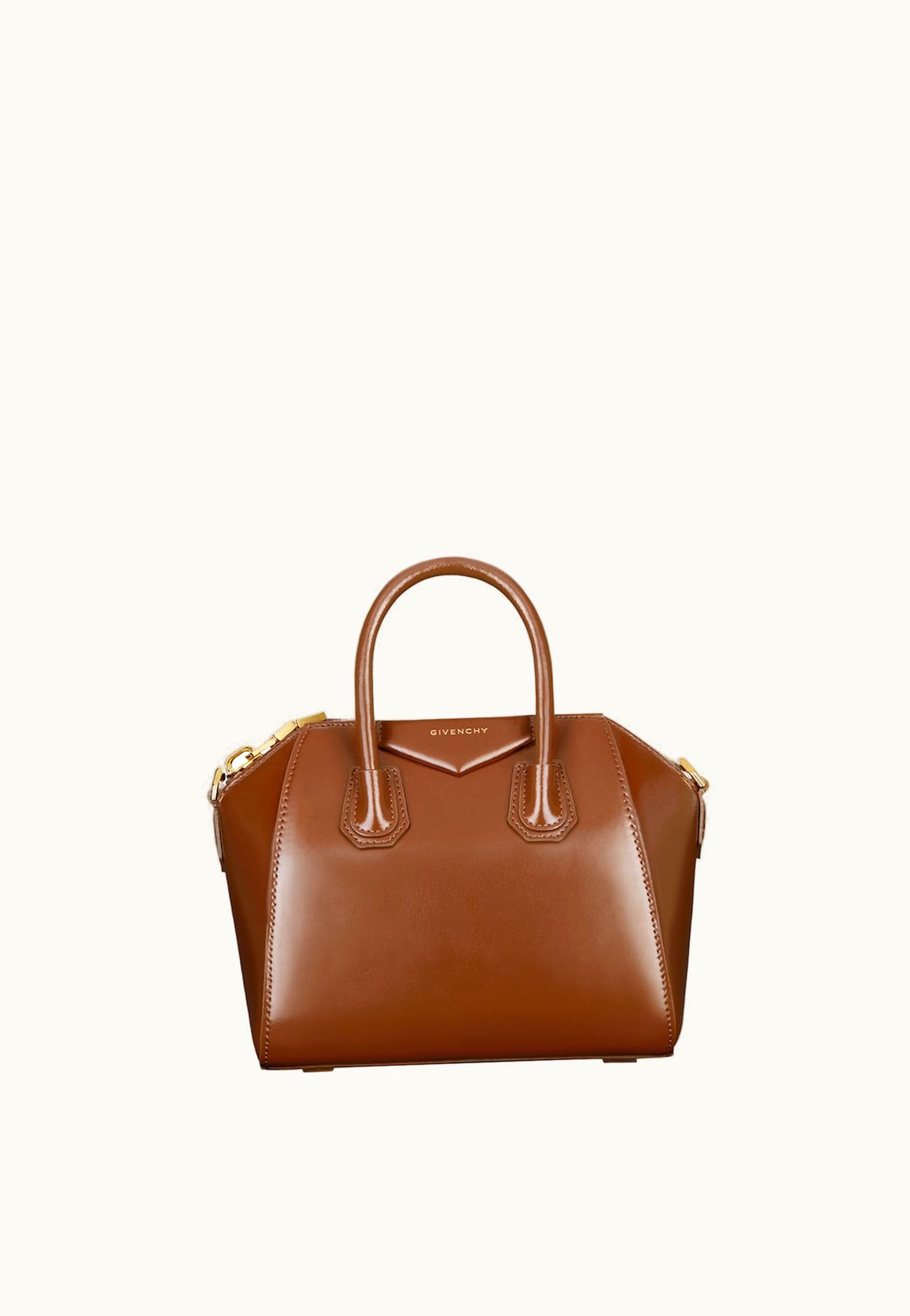Givenchy Givenchy Mini Antigona Bag In Box Leather - Walnut Brown