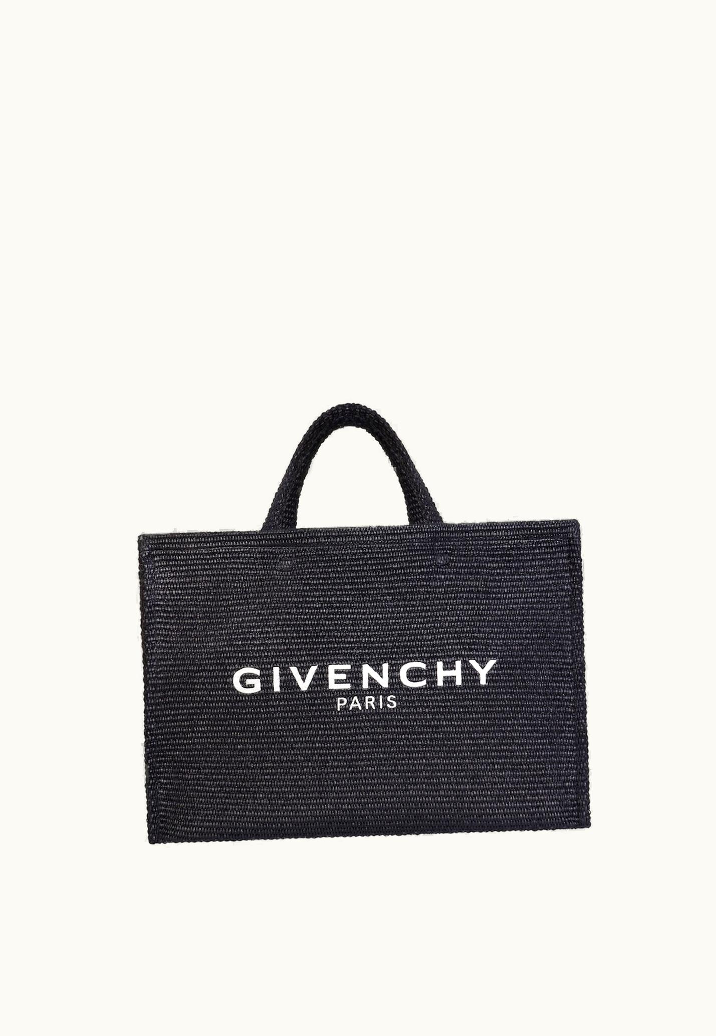 Givenchy Givenchy Large G-Tote Shopping Bag In Raffia - Black