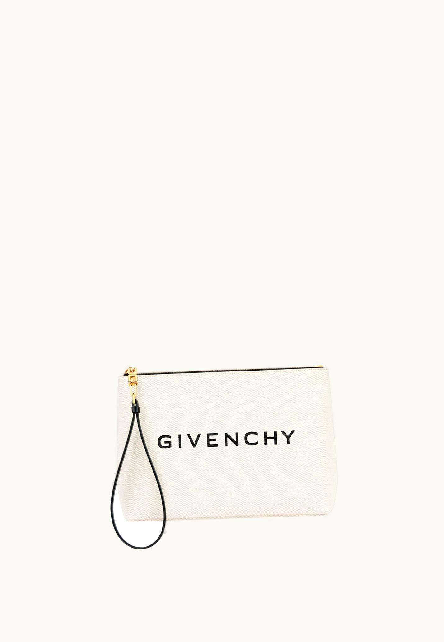 Givenchy Givenchy Large Pouch In Canvas - Beige / Black