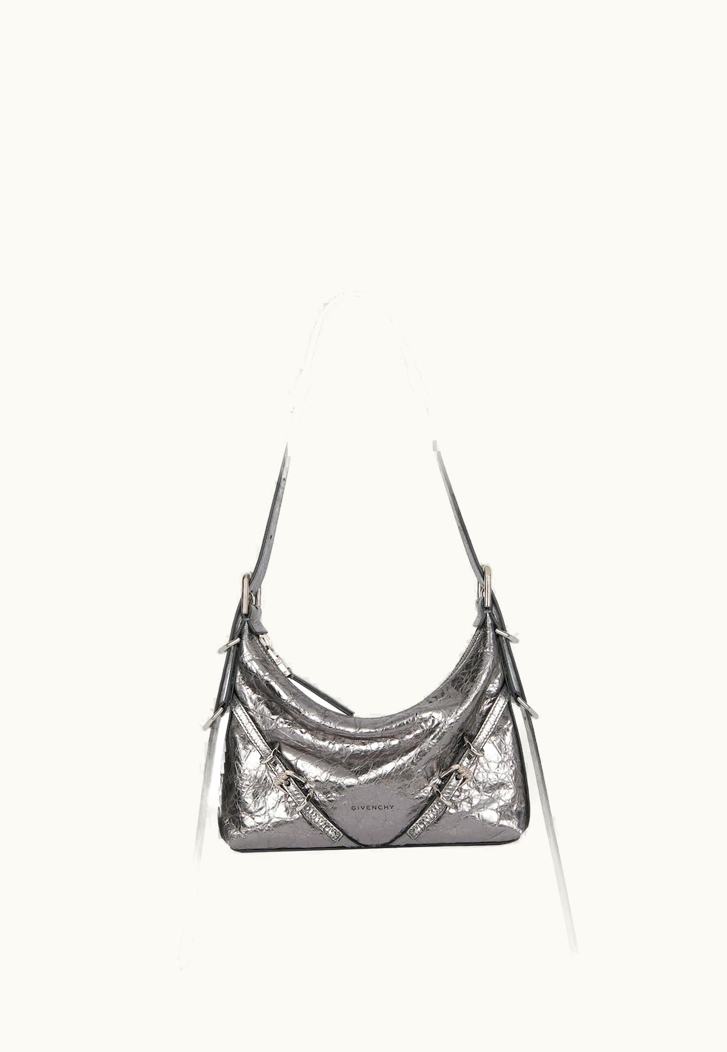 Givenchy Givenchy Mini Voyou Bag In Laminated Leather - Silvery Grey