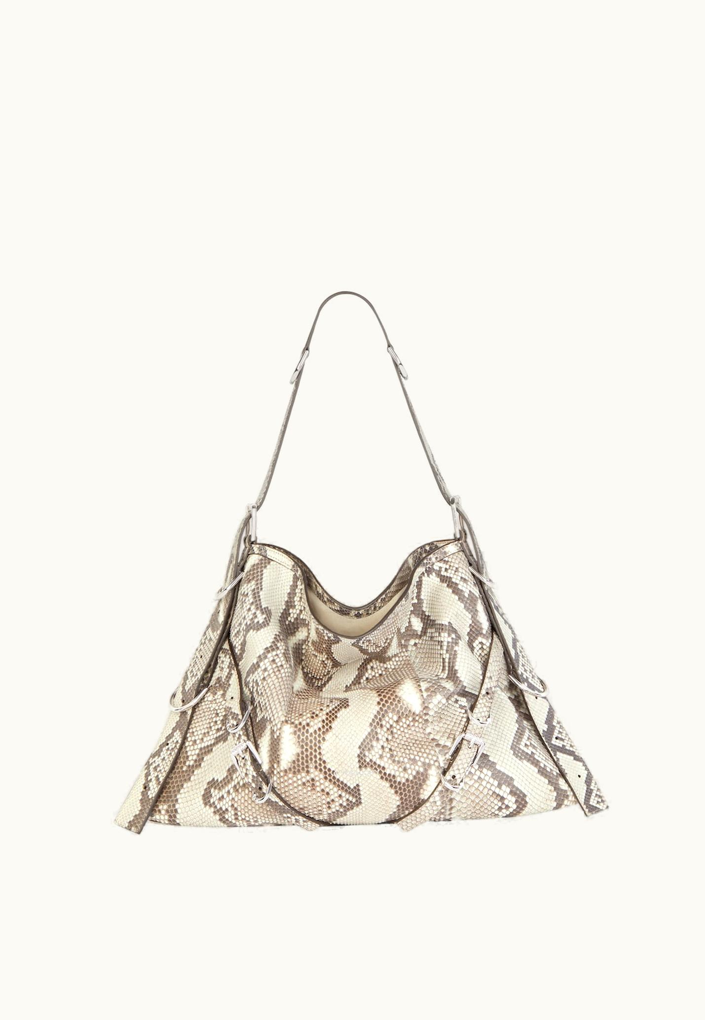 Givenchy Givenchy Medium Voyou Bag In Python - Grey / Natural