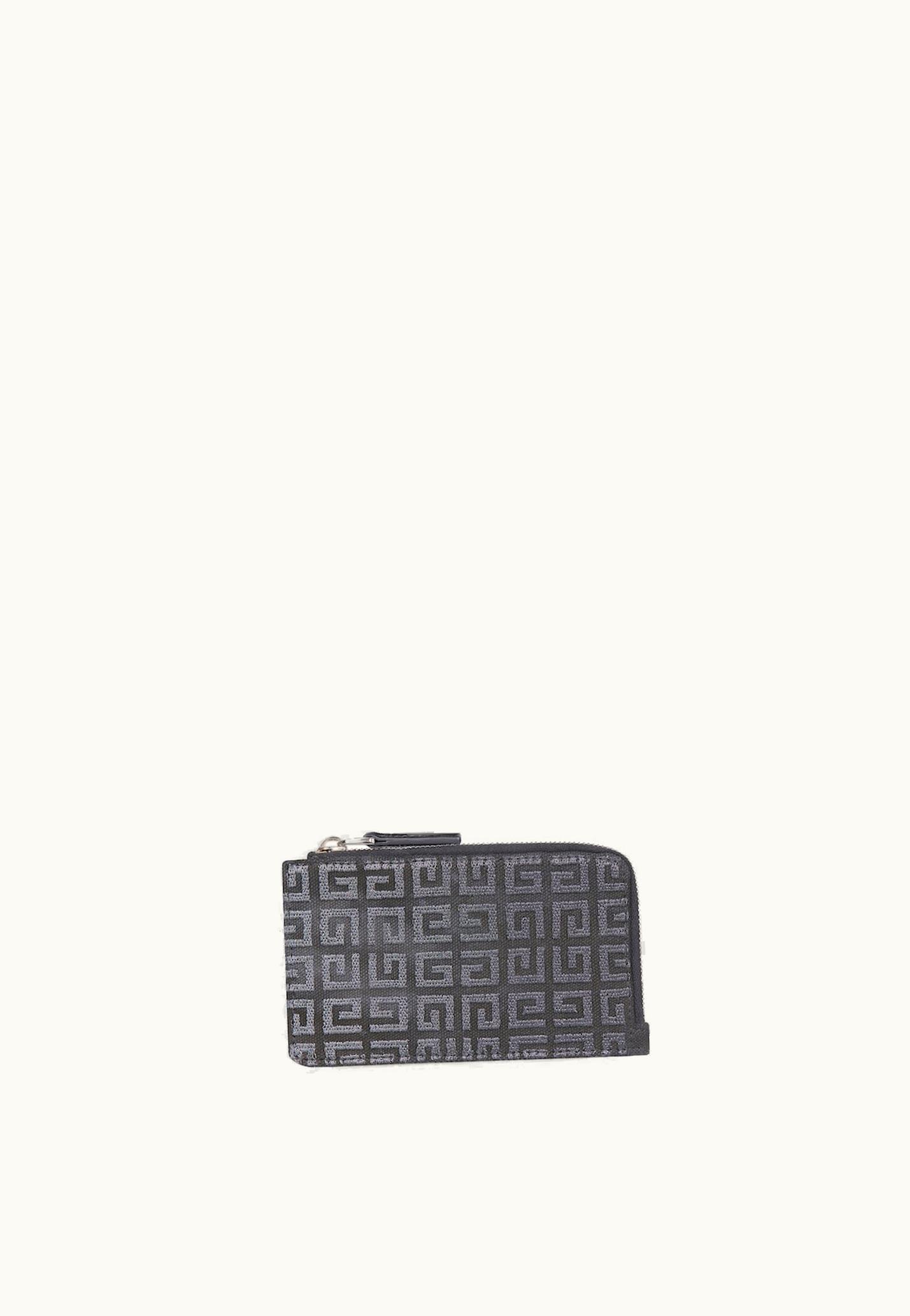 Givenchy Givenchy G-Cut Zipped Cardholder In 4G Lurex And Leather - Dark Grey
