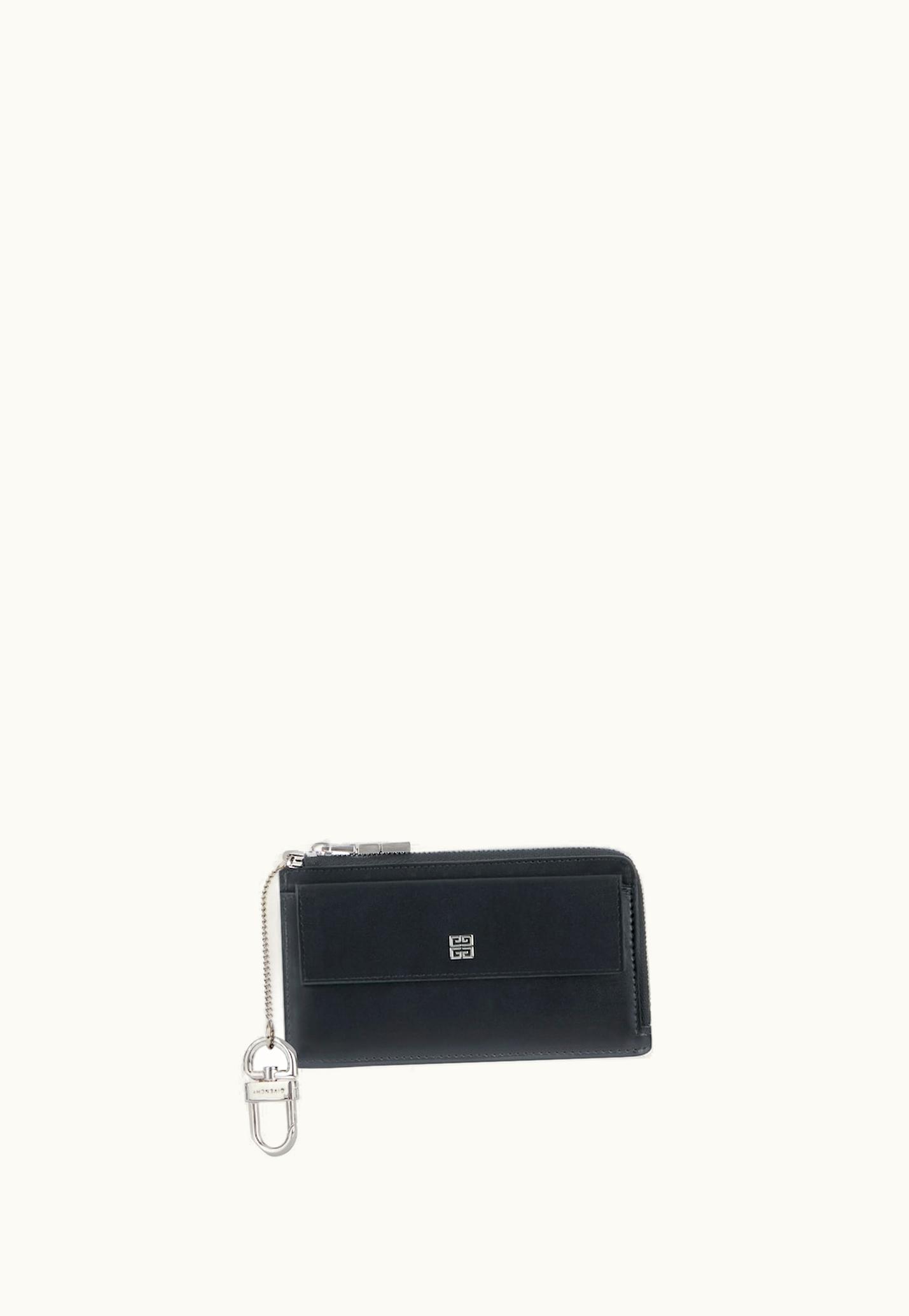 Givenchy Givenchy 4G Zipped Card Holder In Box Leather - Black