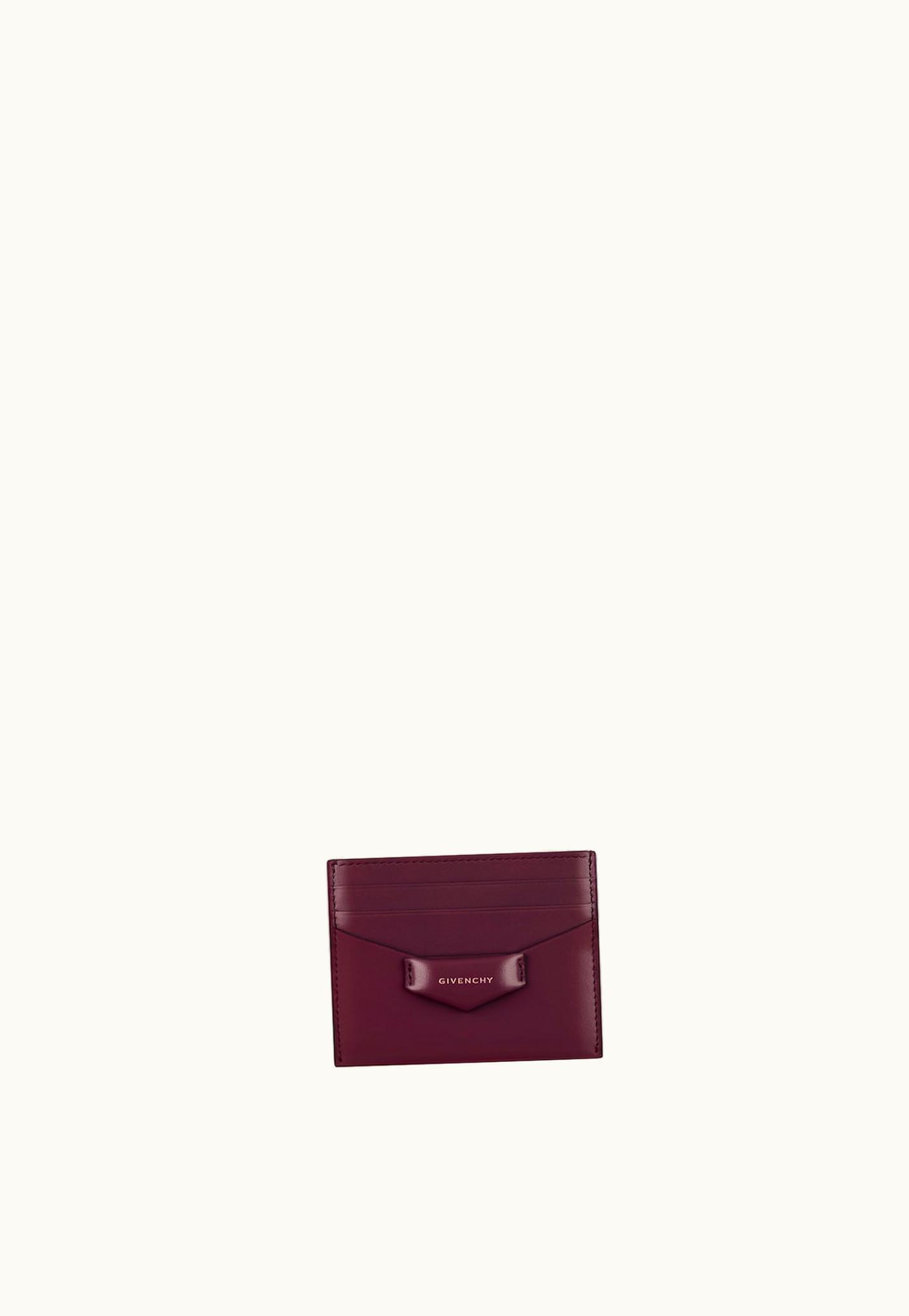 Givenchy Givenchy Antigona Card Holder In Box Leather - Oxblood Red
