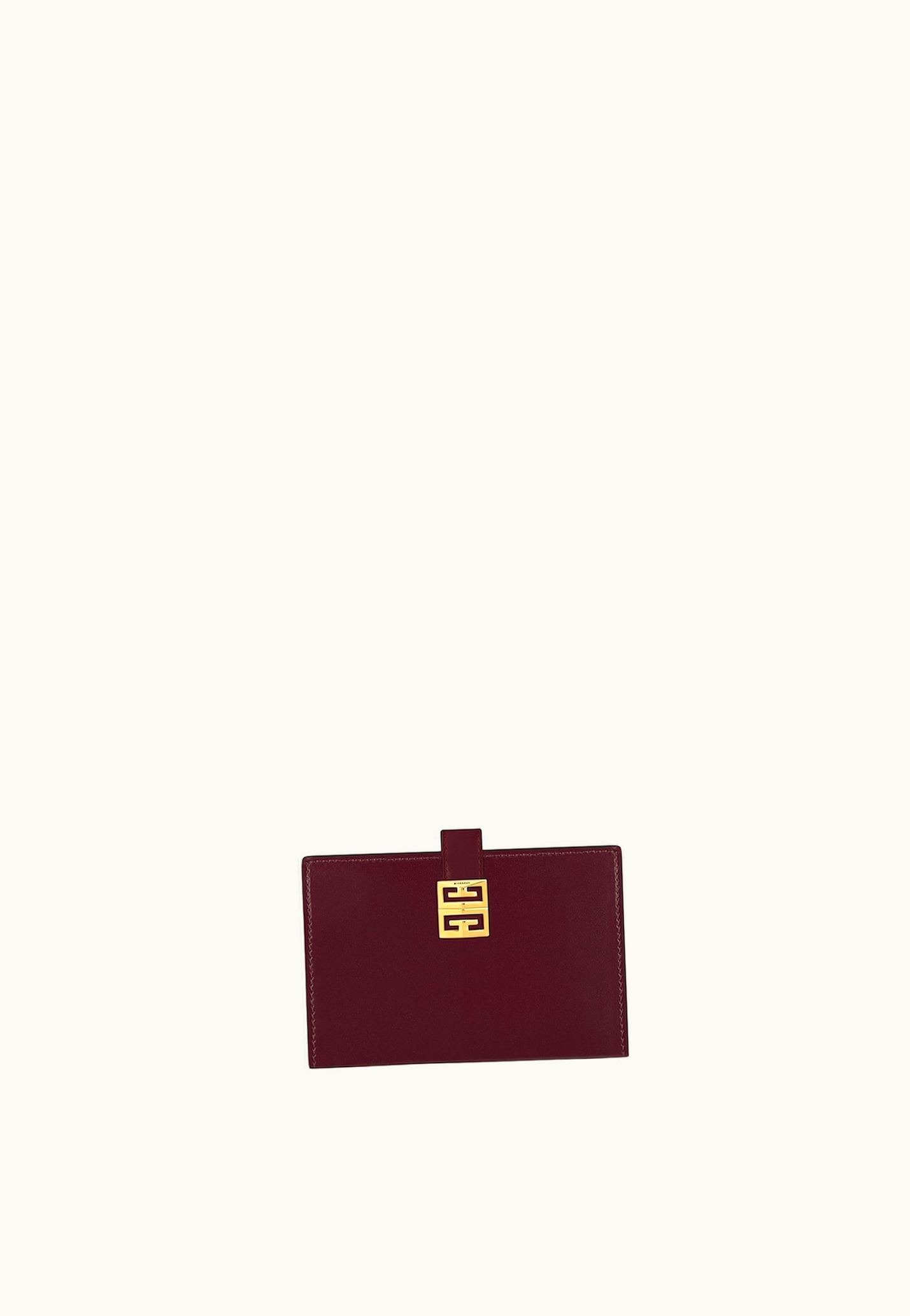 Givenchy Givenchy 4G Wallet In Box Leather - Oxblood Red