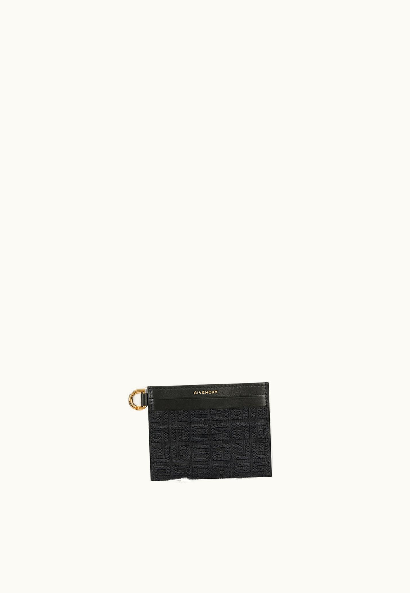 Givenchy Givenchy 4G Card Holder In 4G Embroidered Canvas - Black