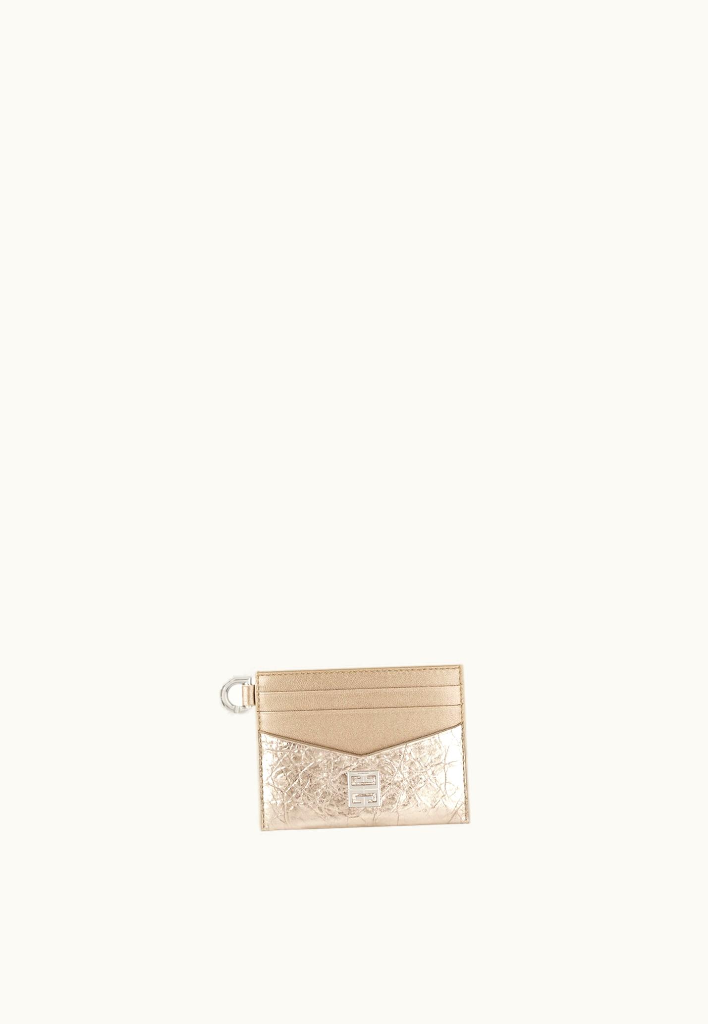 Givenchy Givenchy 4G Card Holder In Laminated Leather - Dusty Gold