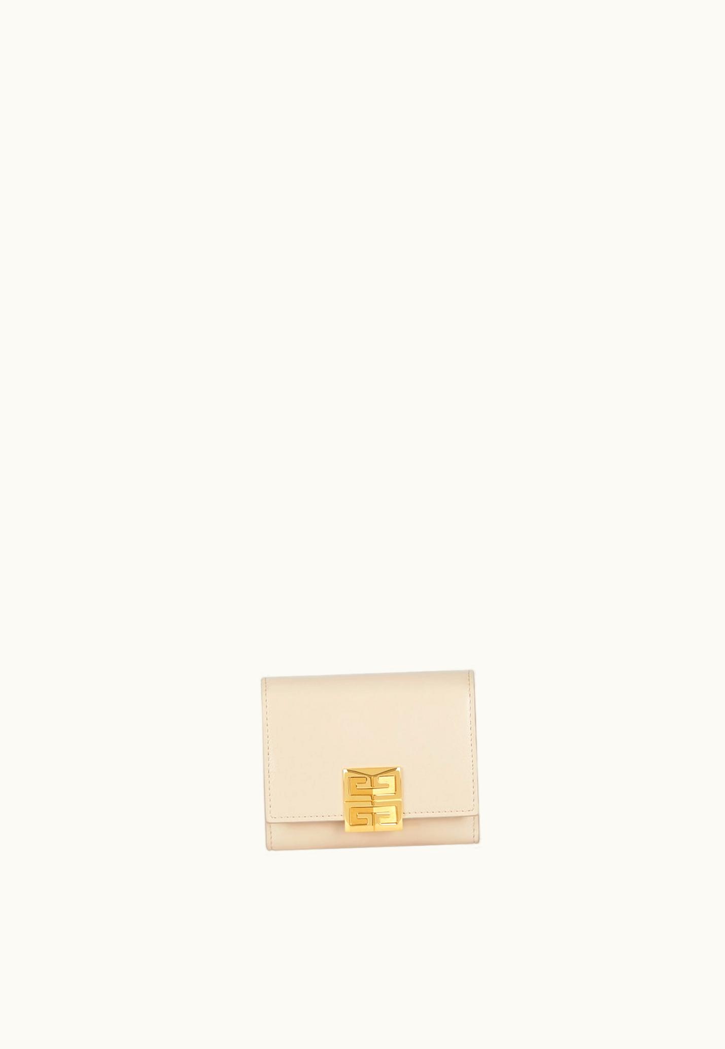 Givenchy Givenchy 4G Wallet In Grained Leather - Natural Beige