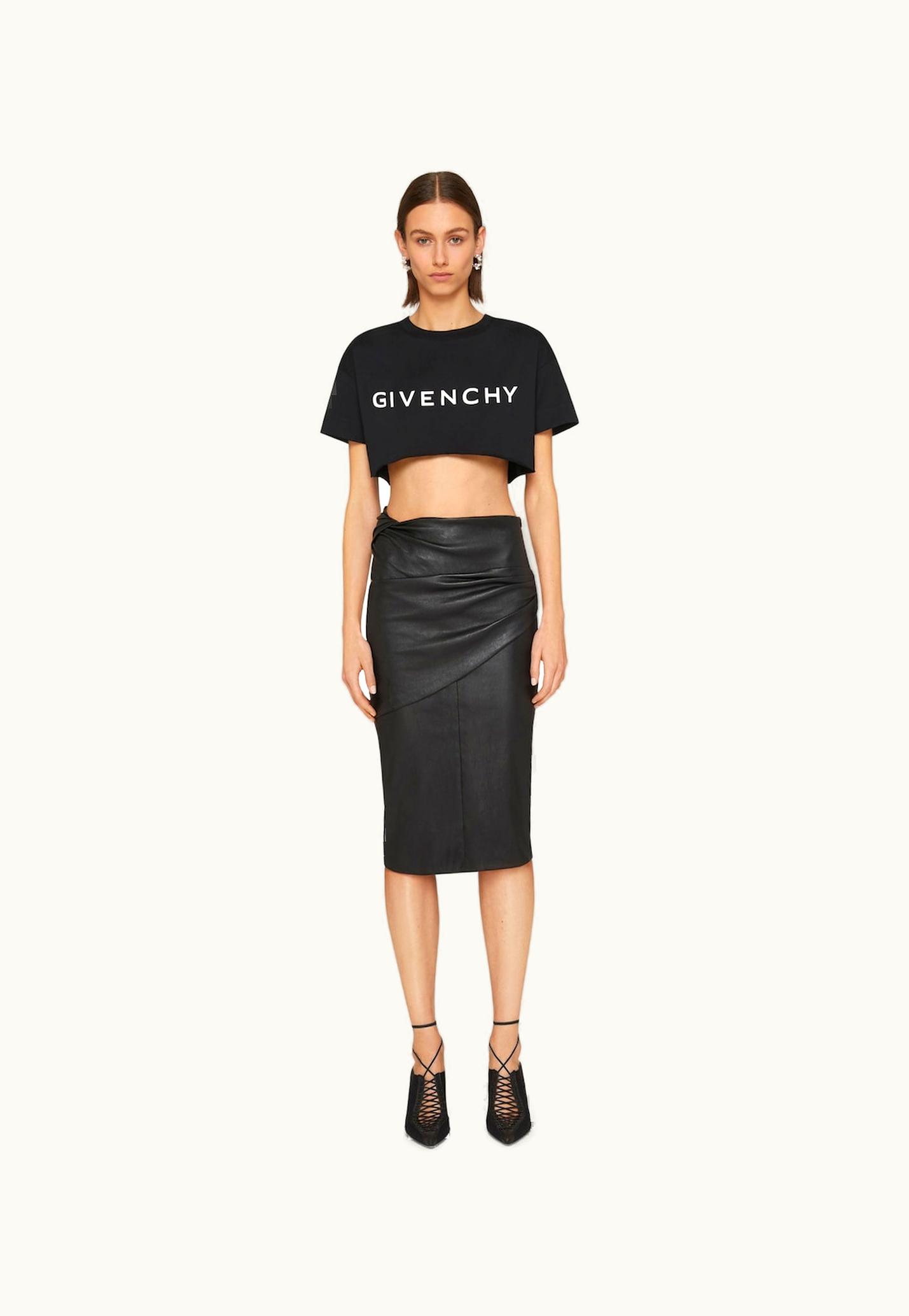 Givenchy Givenchy Archetype Cropped T-Shirt In Cotton - Black