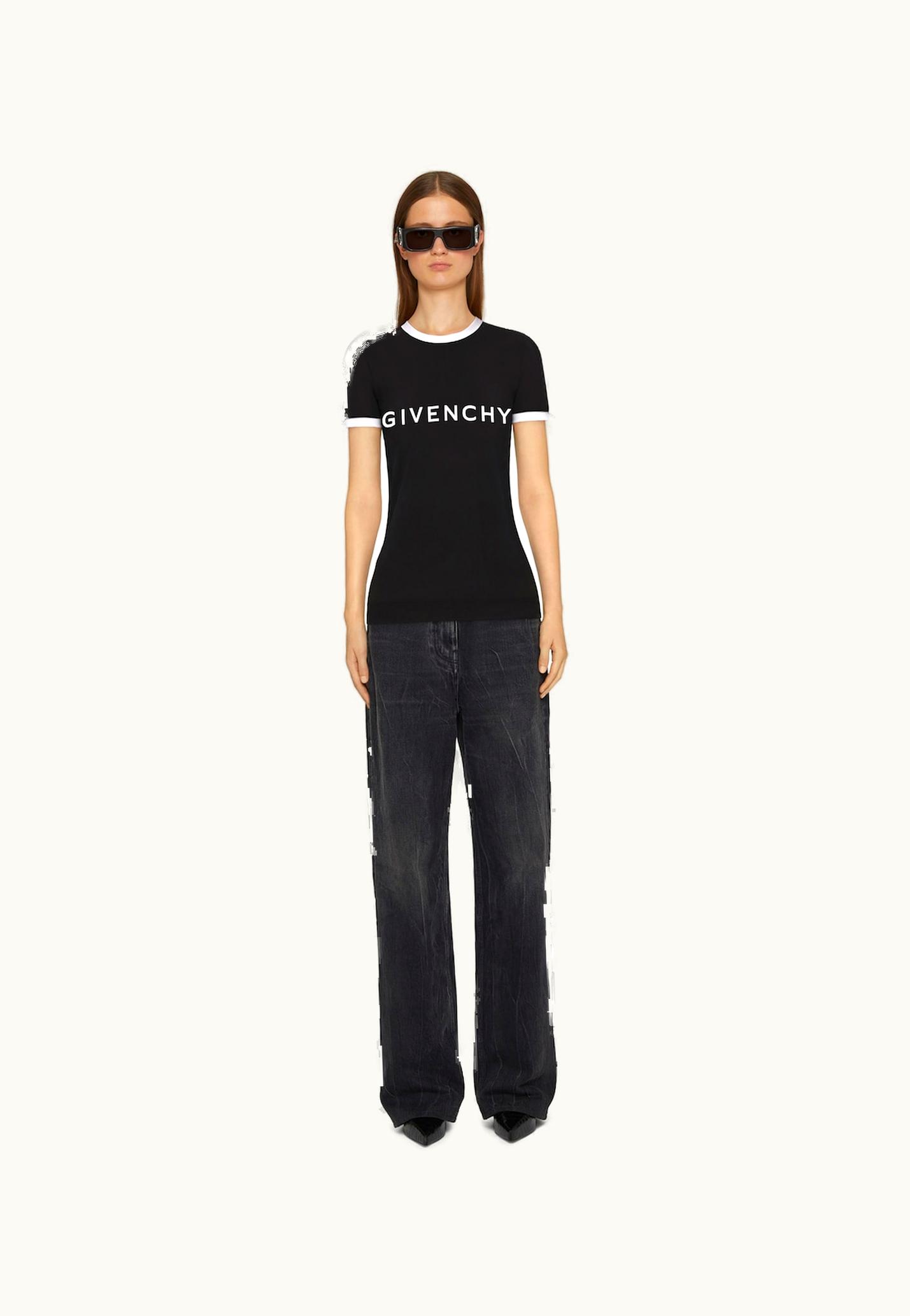 Givenchy Givenchy Archetype Slim Fit T-Shirt In Cotton - Black / White