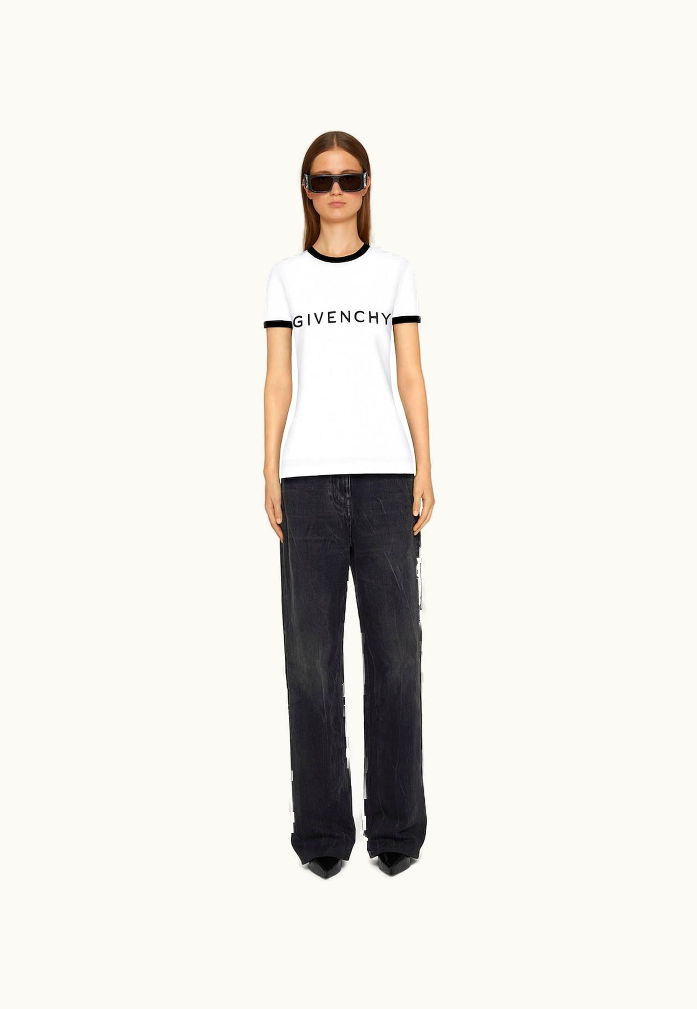 Givenchy Givenchy Archetype Slim Fit T-Shirt In Cotton - White / Black