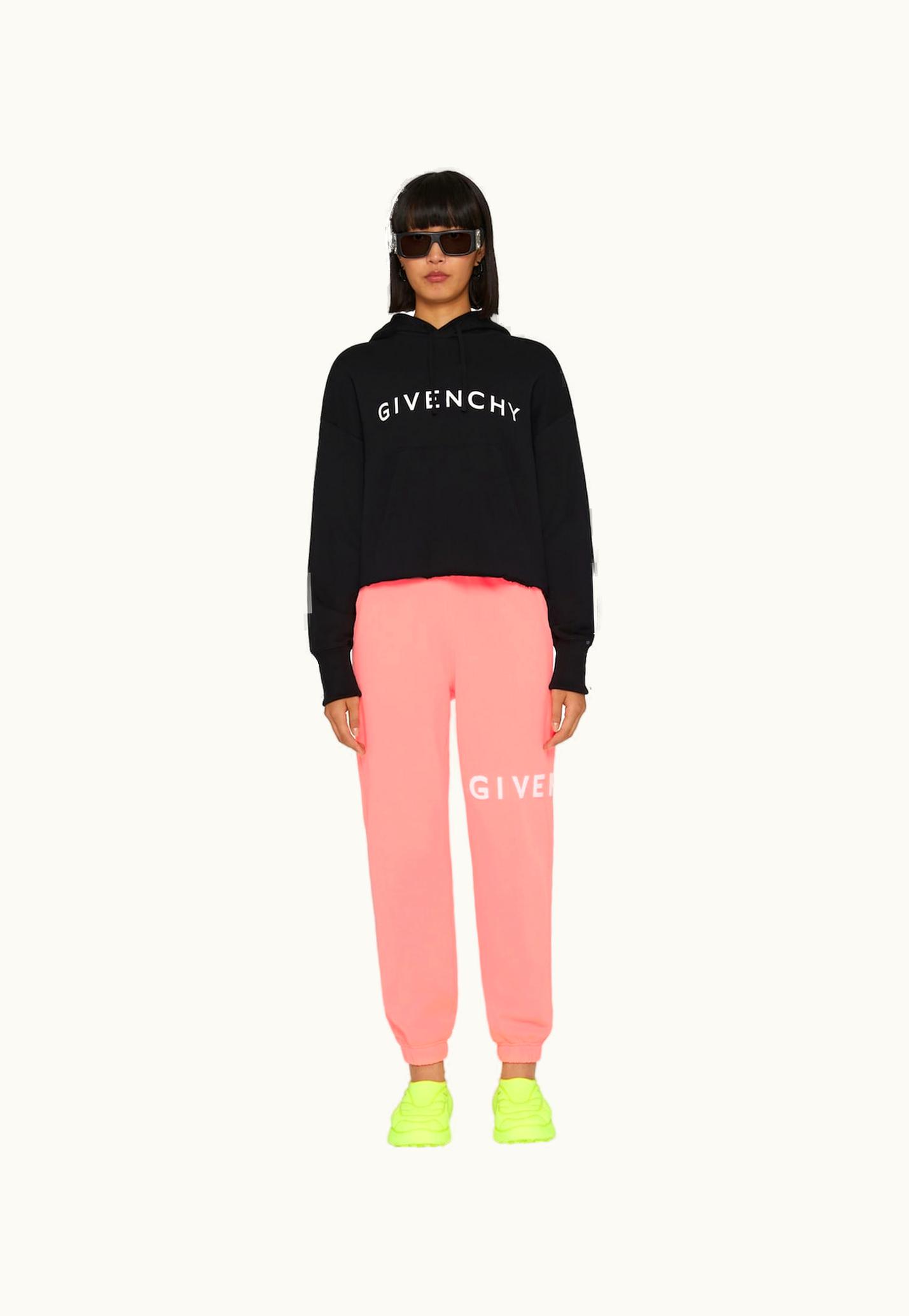 Givenchy Givenchy Archetype Cropped Hoodie In Fleece - Black