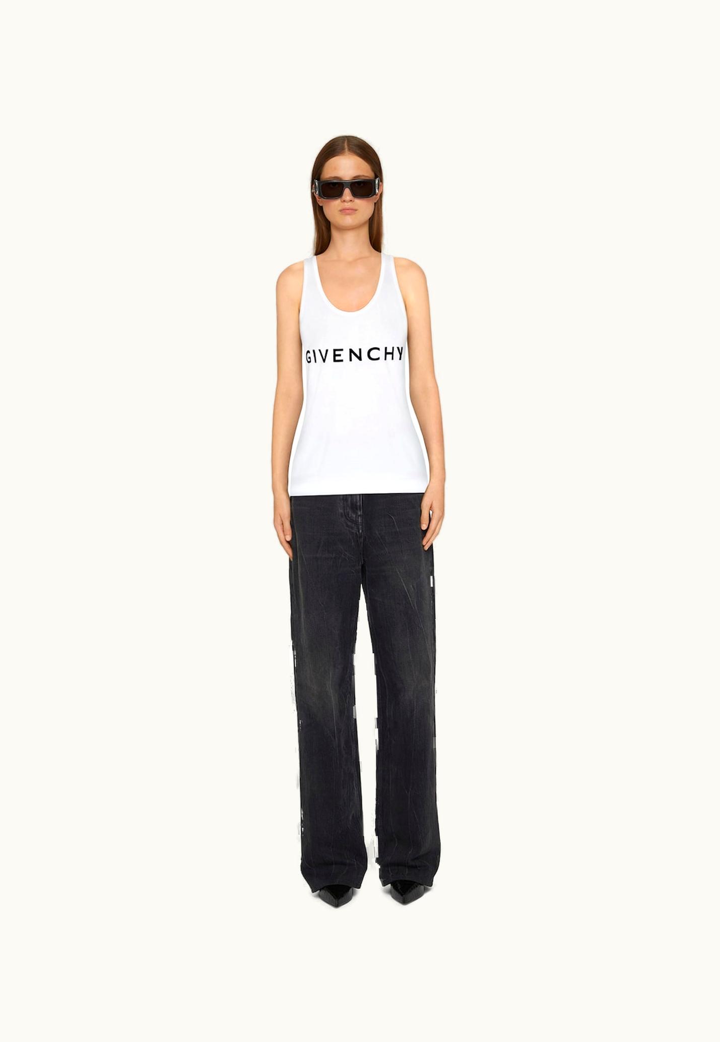 Givenchy Givenchy Archetype Slim Fit Tank Top In Cotton - White / Black