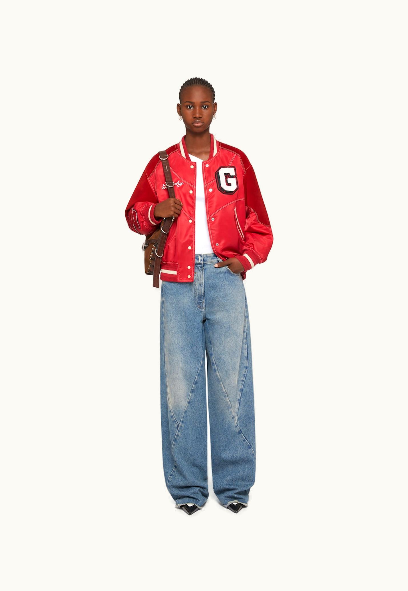 Givenchy Givenchy College bi-material Varsity Jacket - Red Cherry