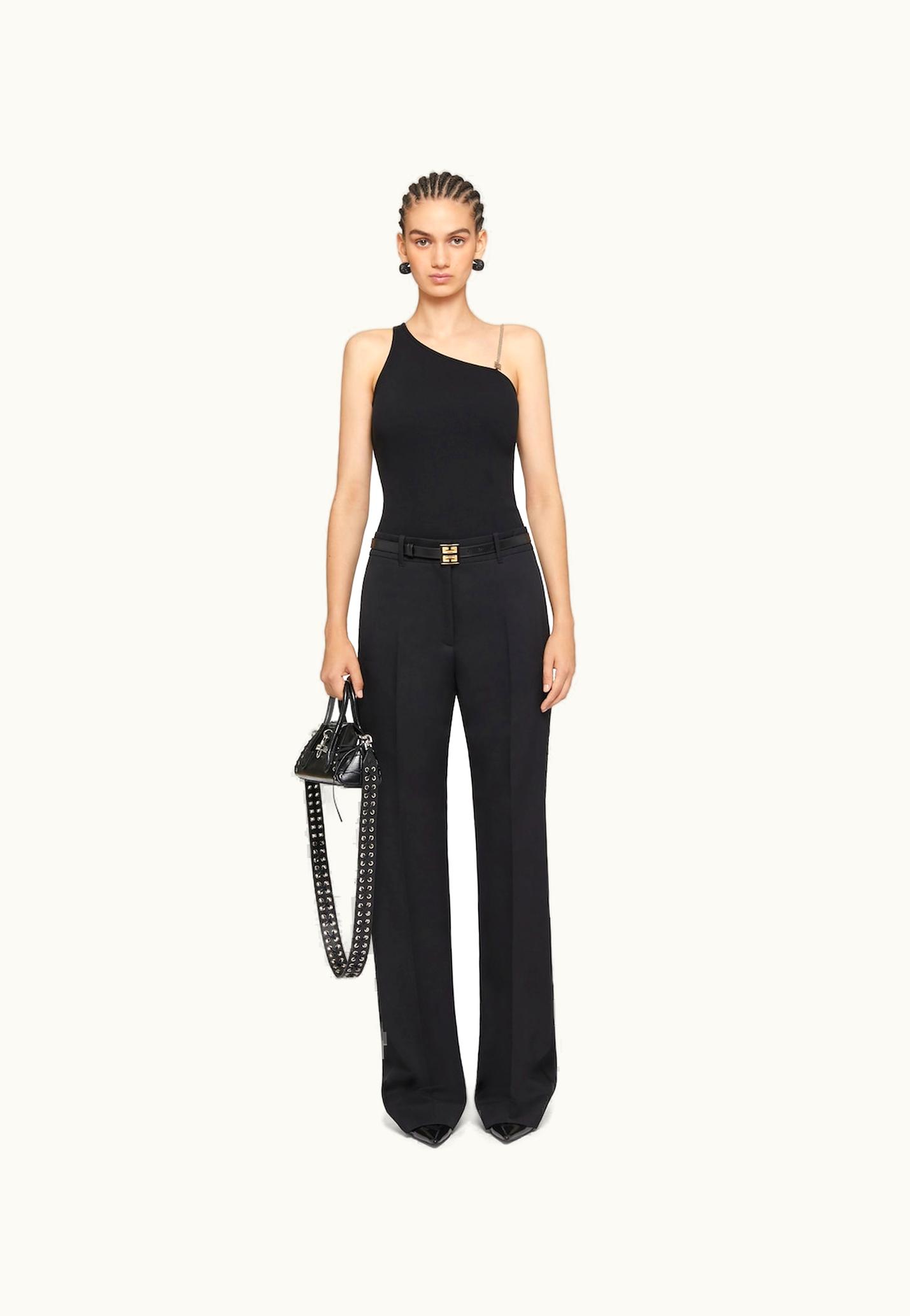 Givenchy Givenchy Asymmetric Top In Cotton With Chain Detail - Black BLACK